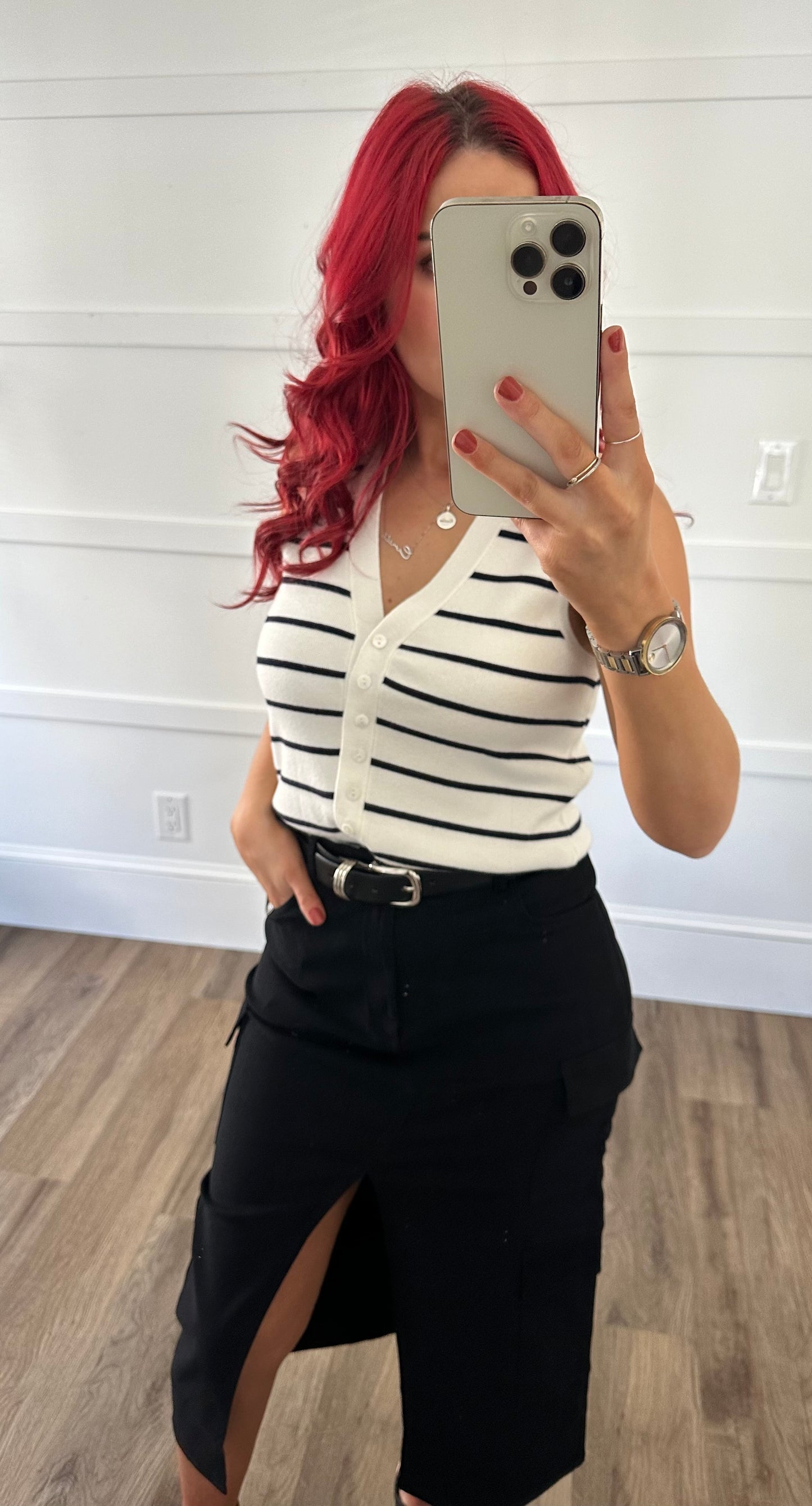 Black and White Knit Vest