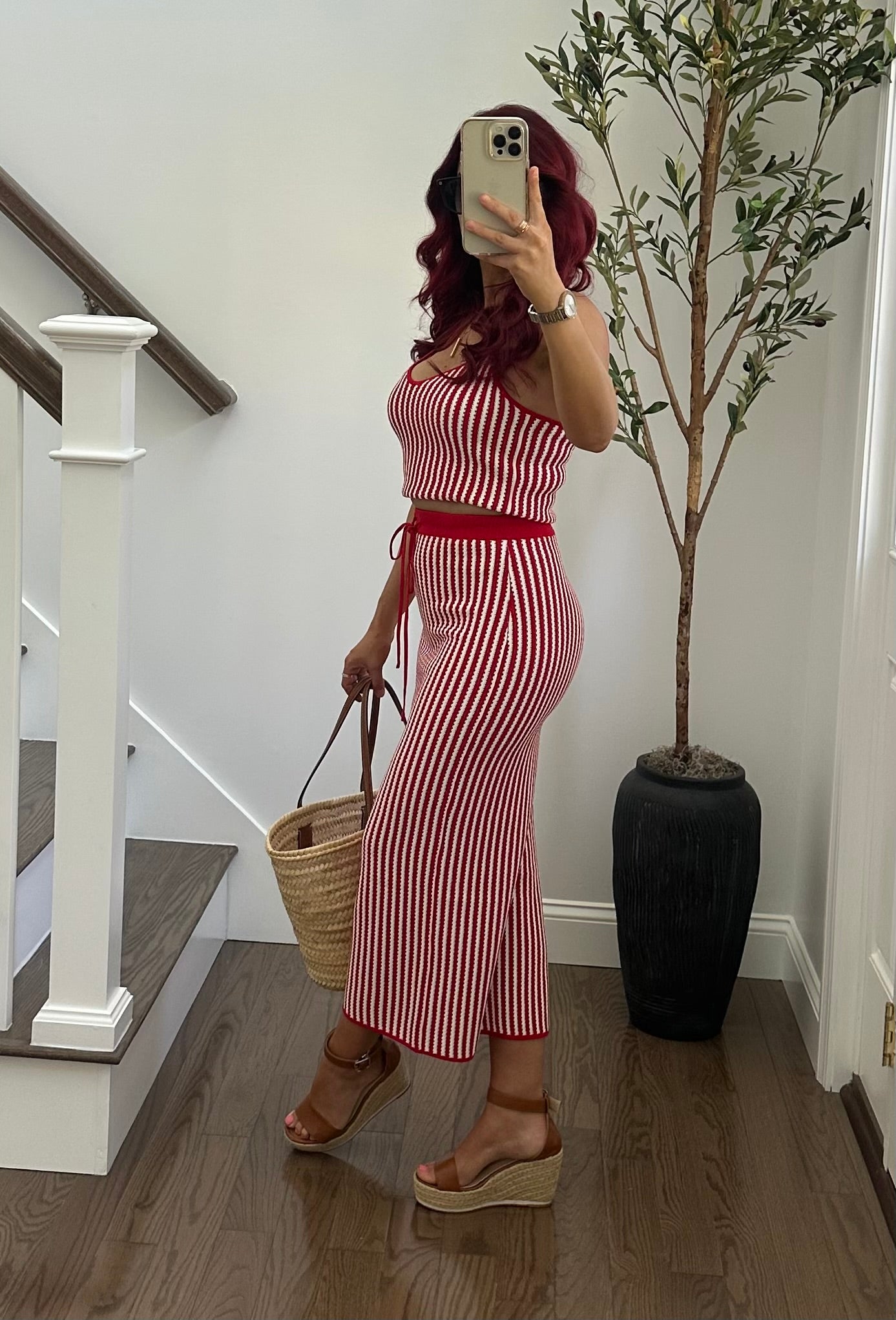 Striped Tank with Matching Sweater Skirt Set