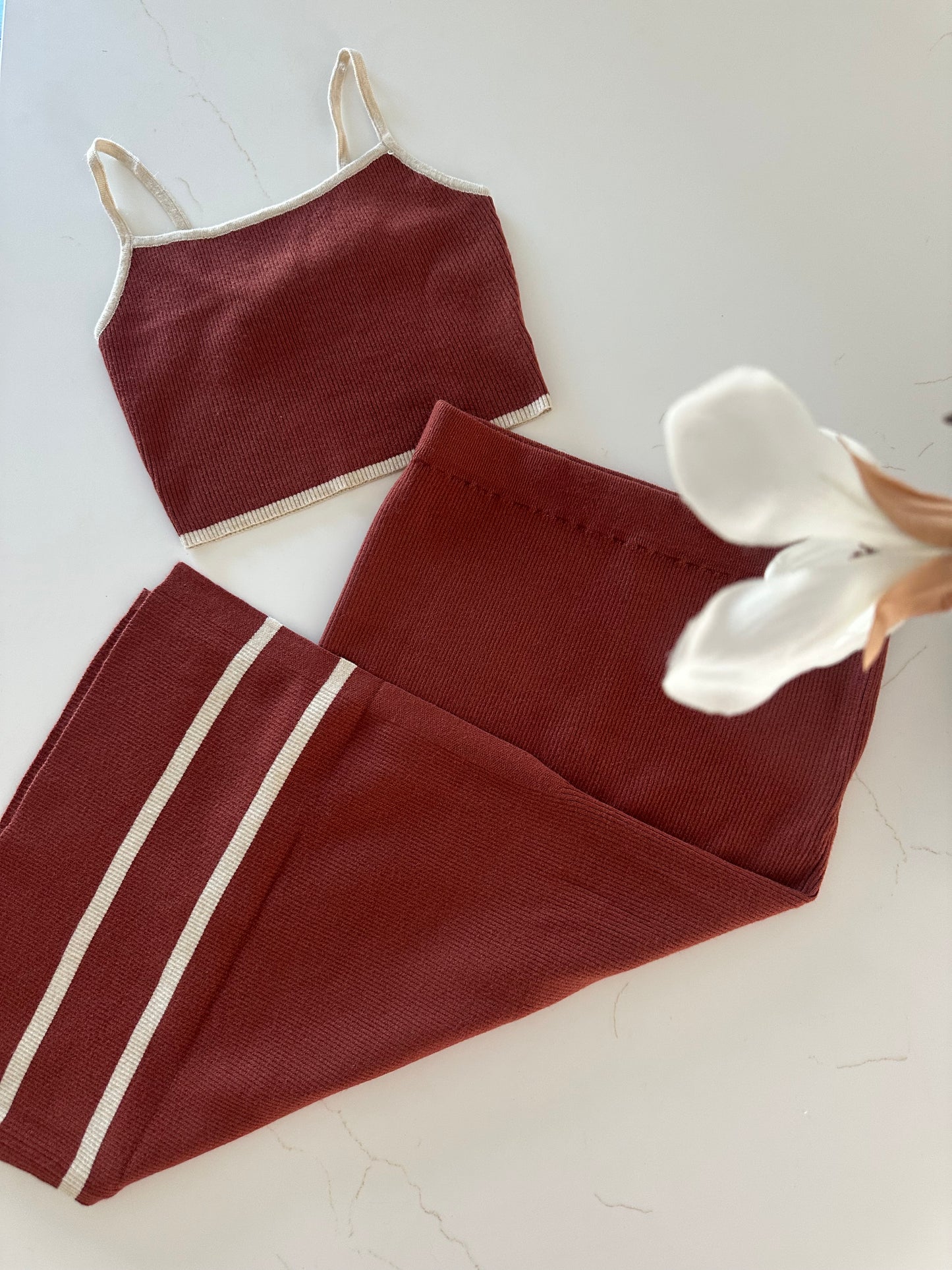 Rust Skirt knit Set
