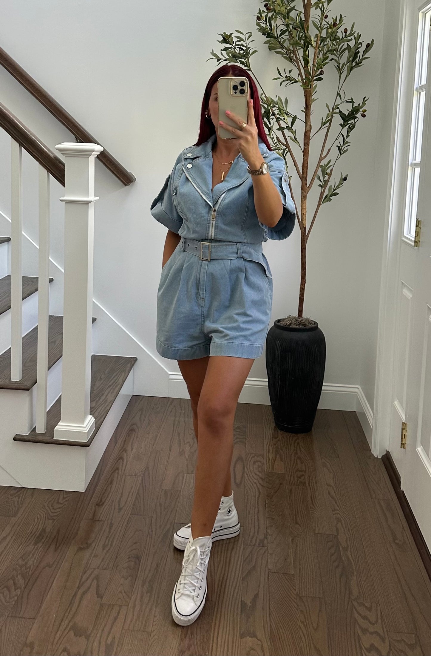 Motor Jacket Style Romper