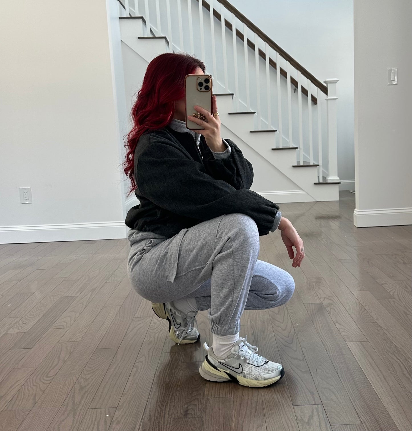 Gray Cargo Sweat Set