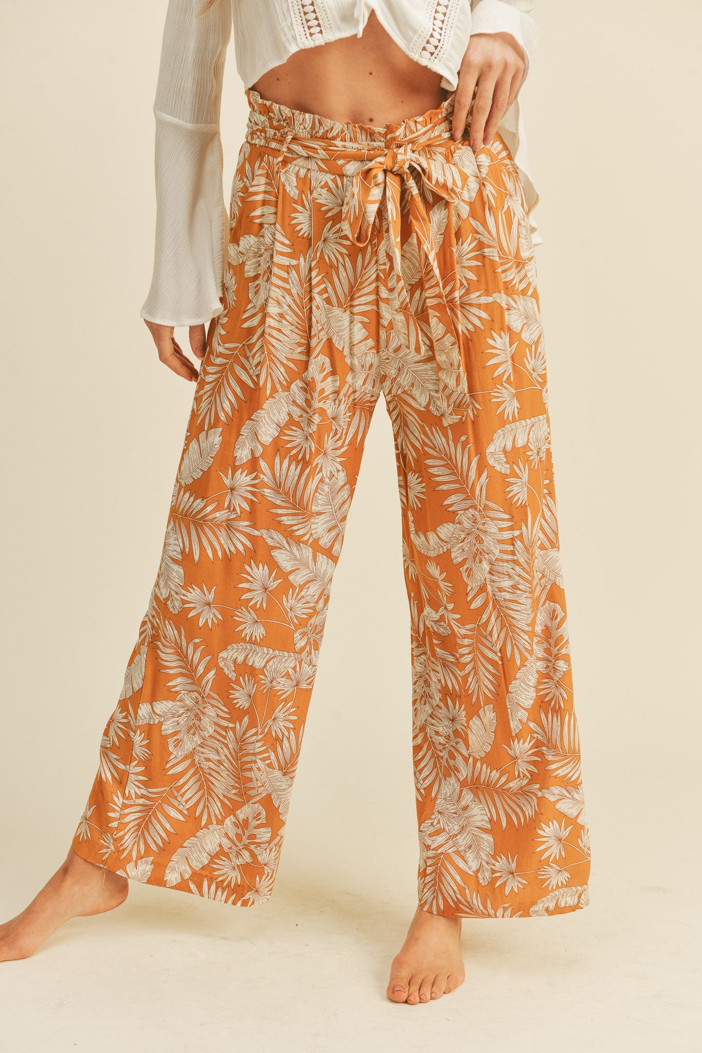 Julia Wide Leg Paperbag Pant