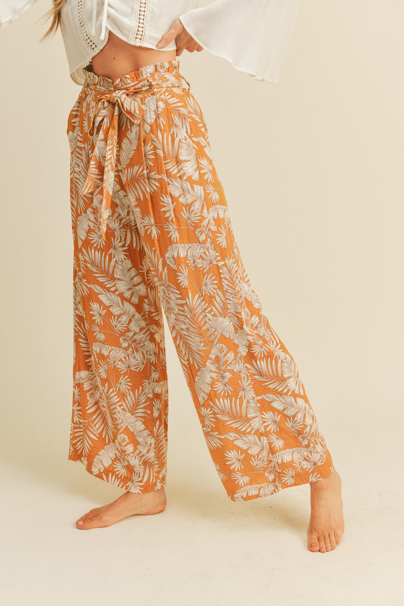 Julia Wide Leg Paperbag Pant