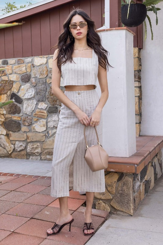 Striped linen set