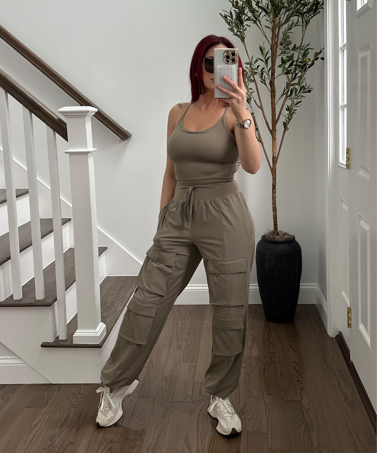 Taupe Cargo Jumpsuit