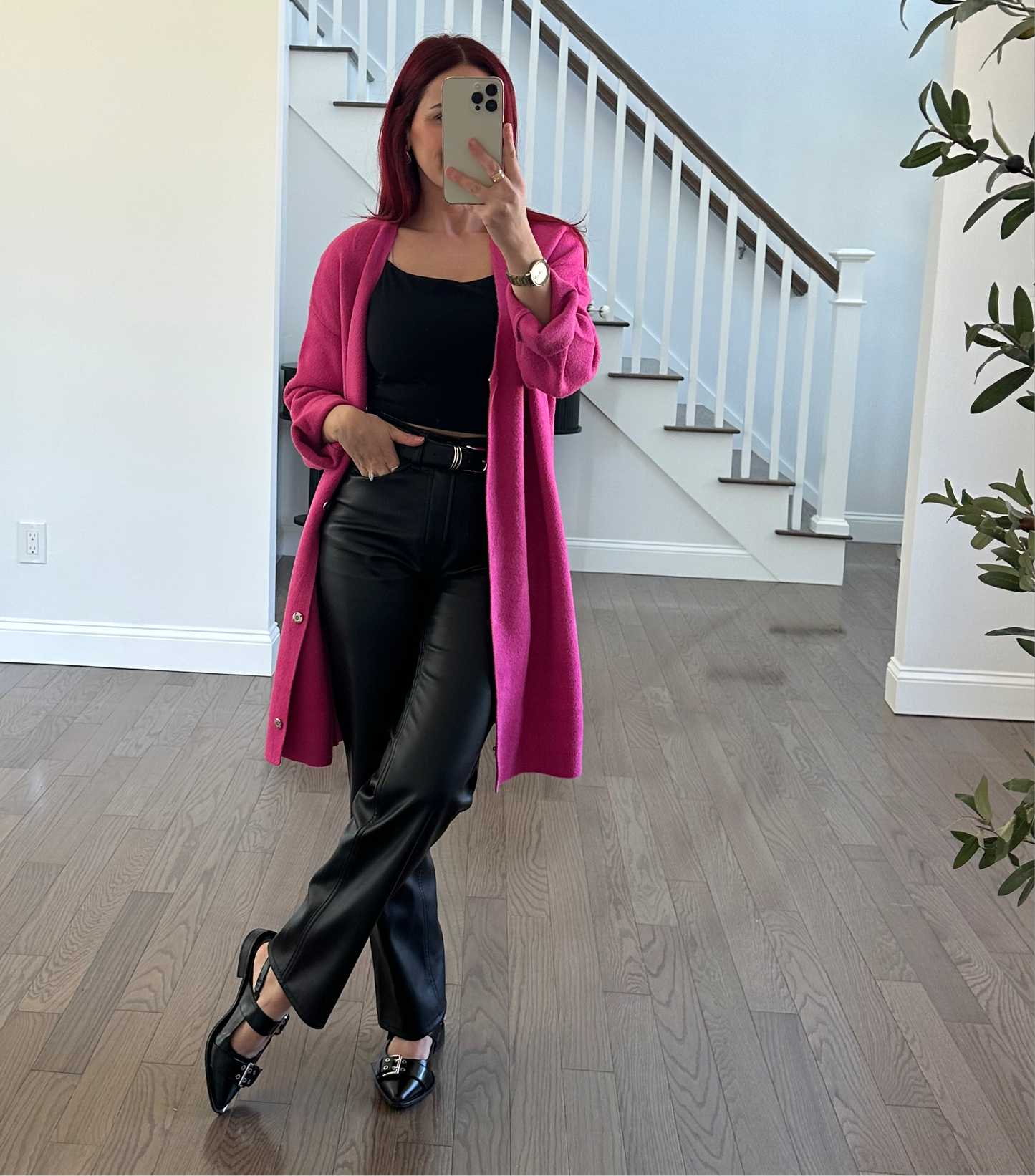 Fuchsia Long Cardigan