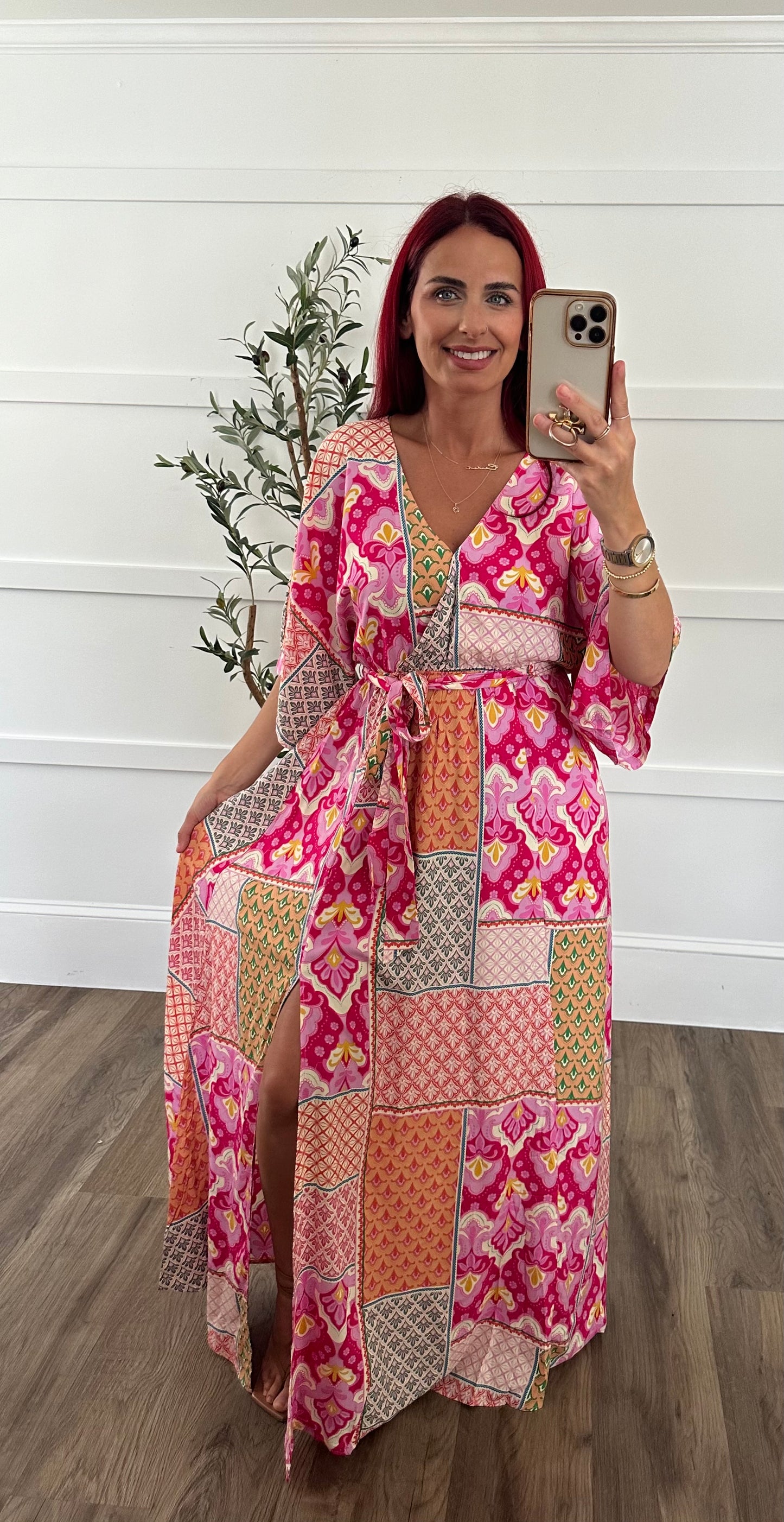Kimono Sleeve Maxi Dress