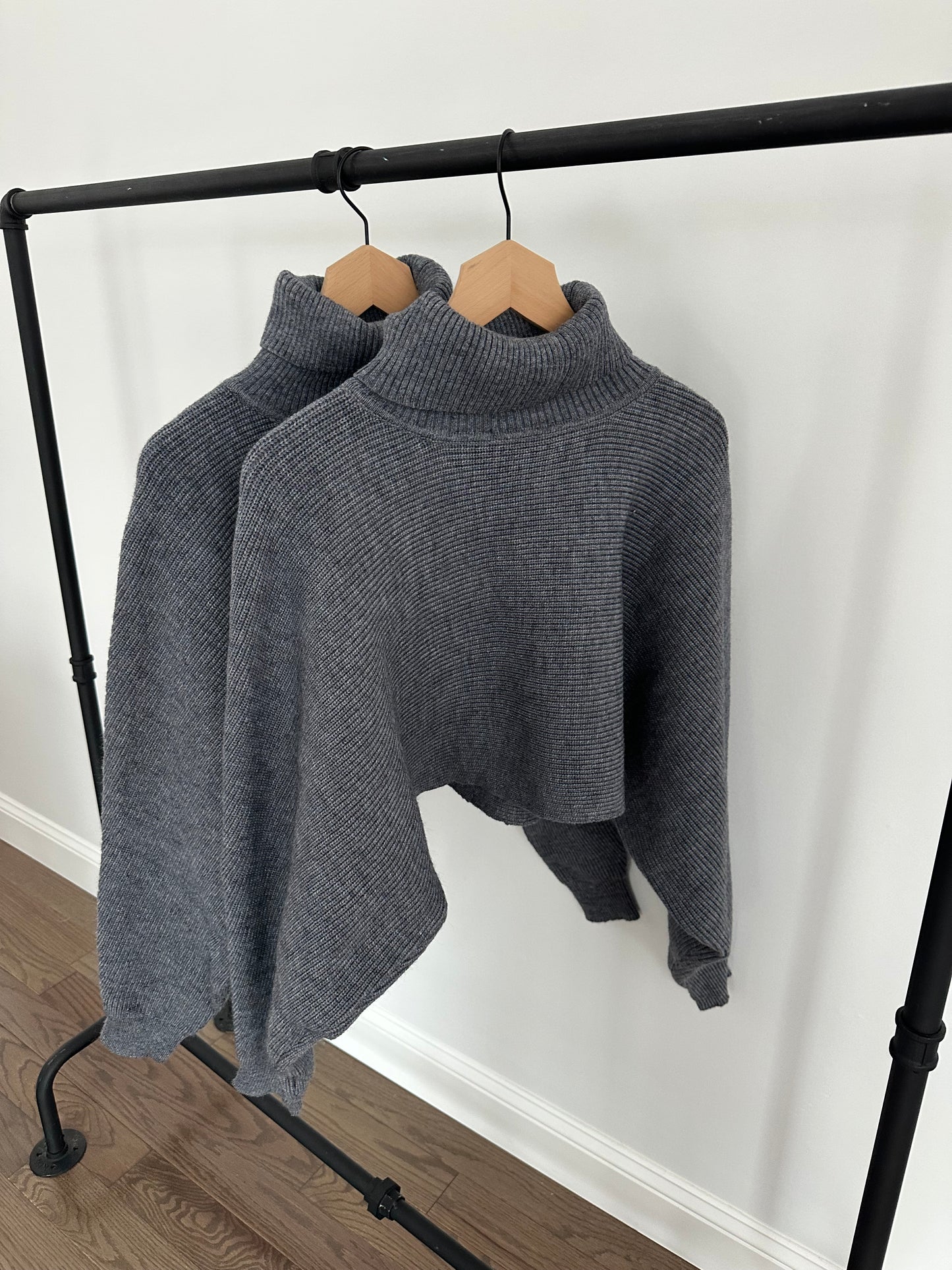 Gray Turtleneck Sweater