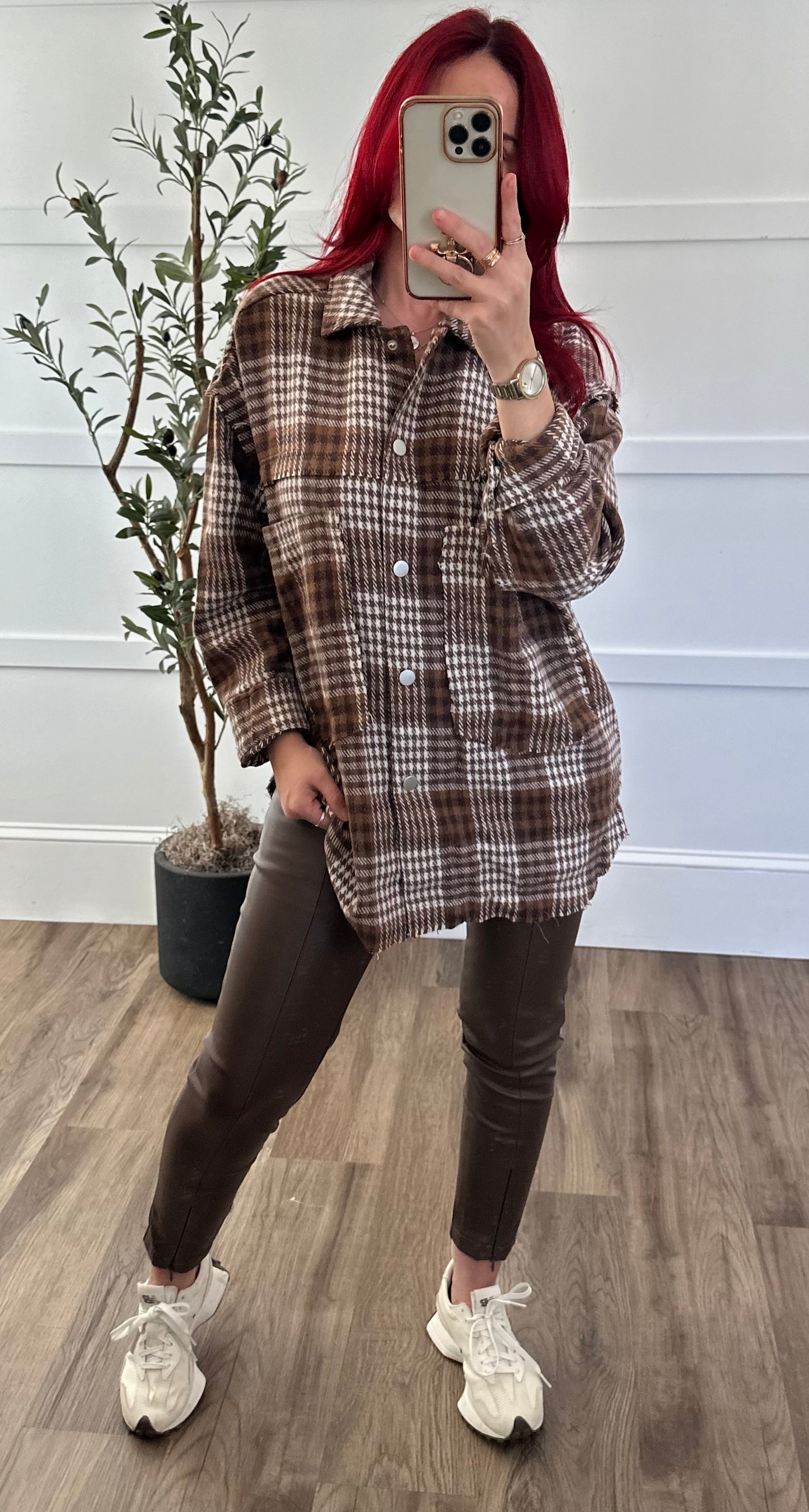 Camel Plaid Shacket