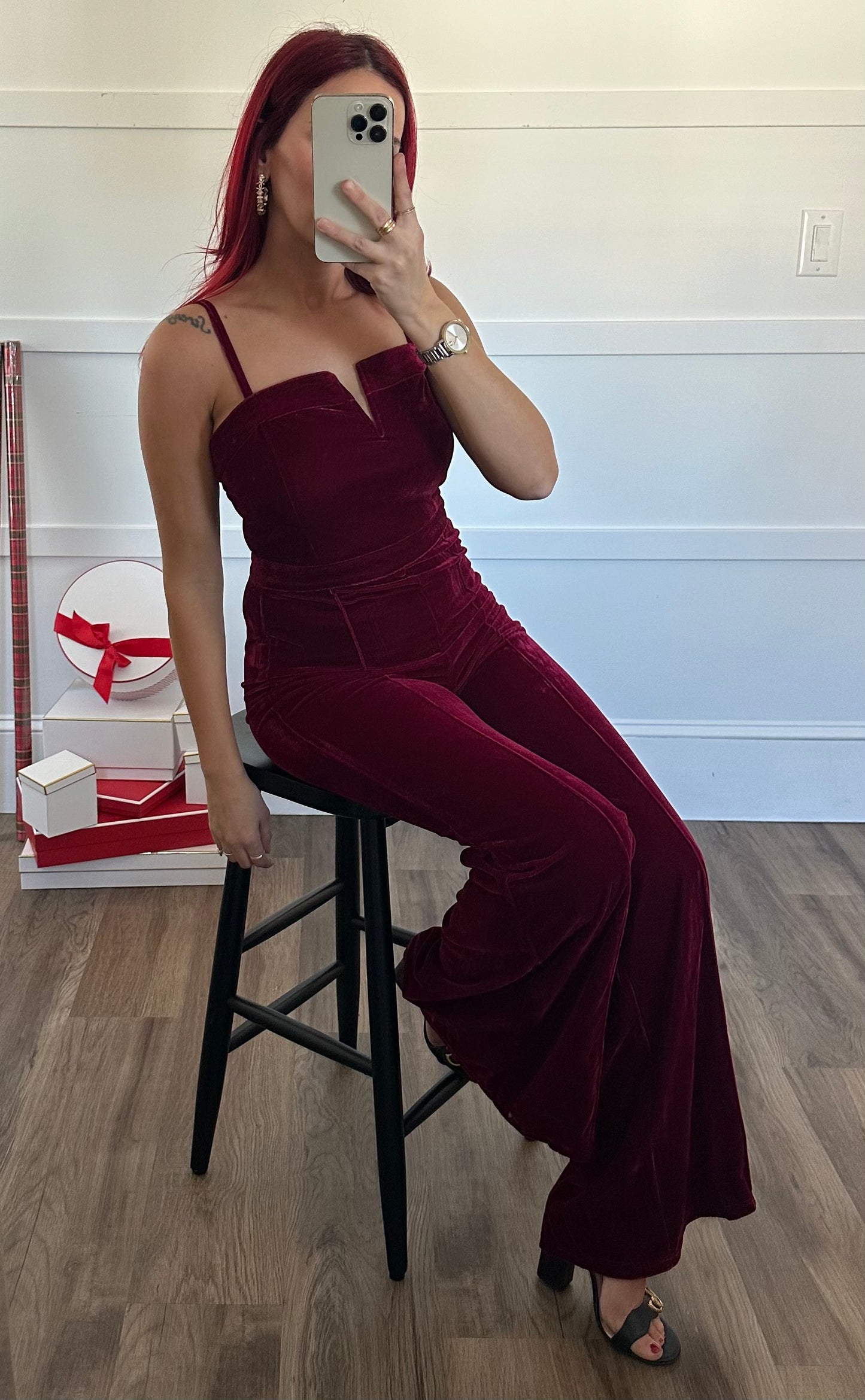 Merlot Velvet Jumpsuit
