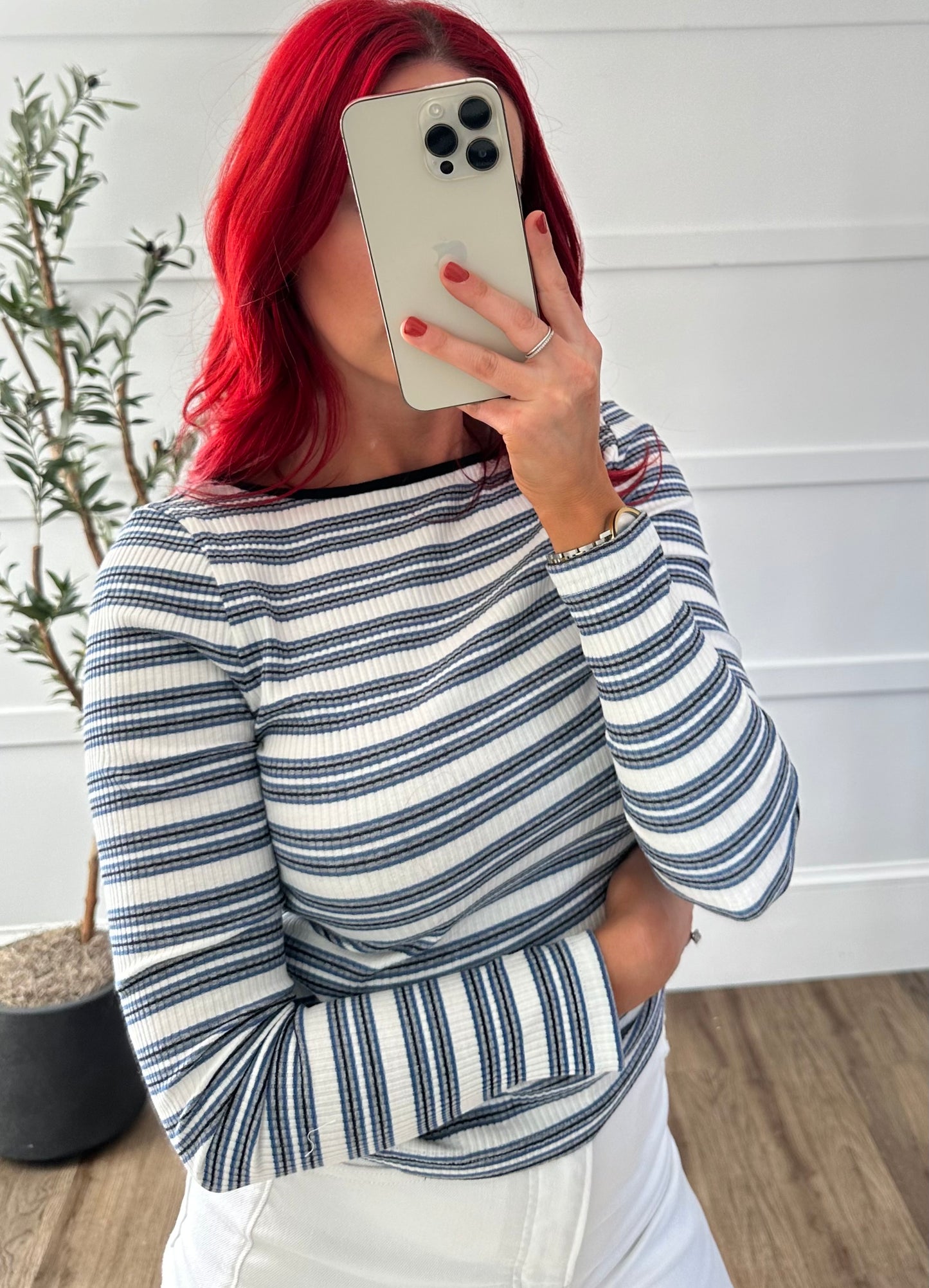 Annabel Stripped Low Back Top