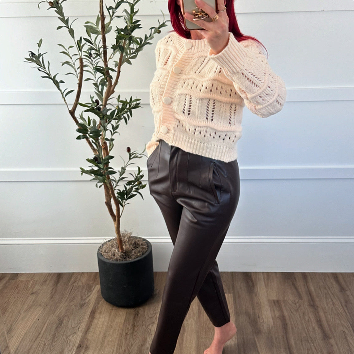 Cream Sweater Cardigan