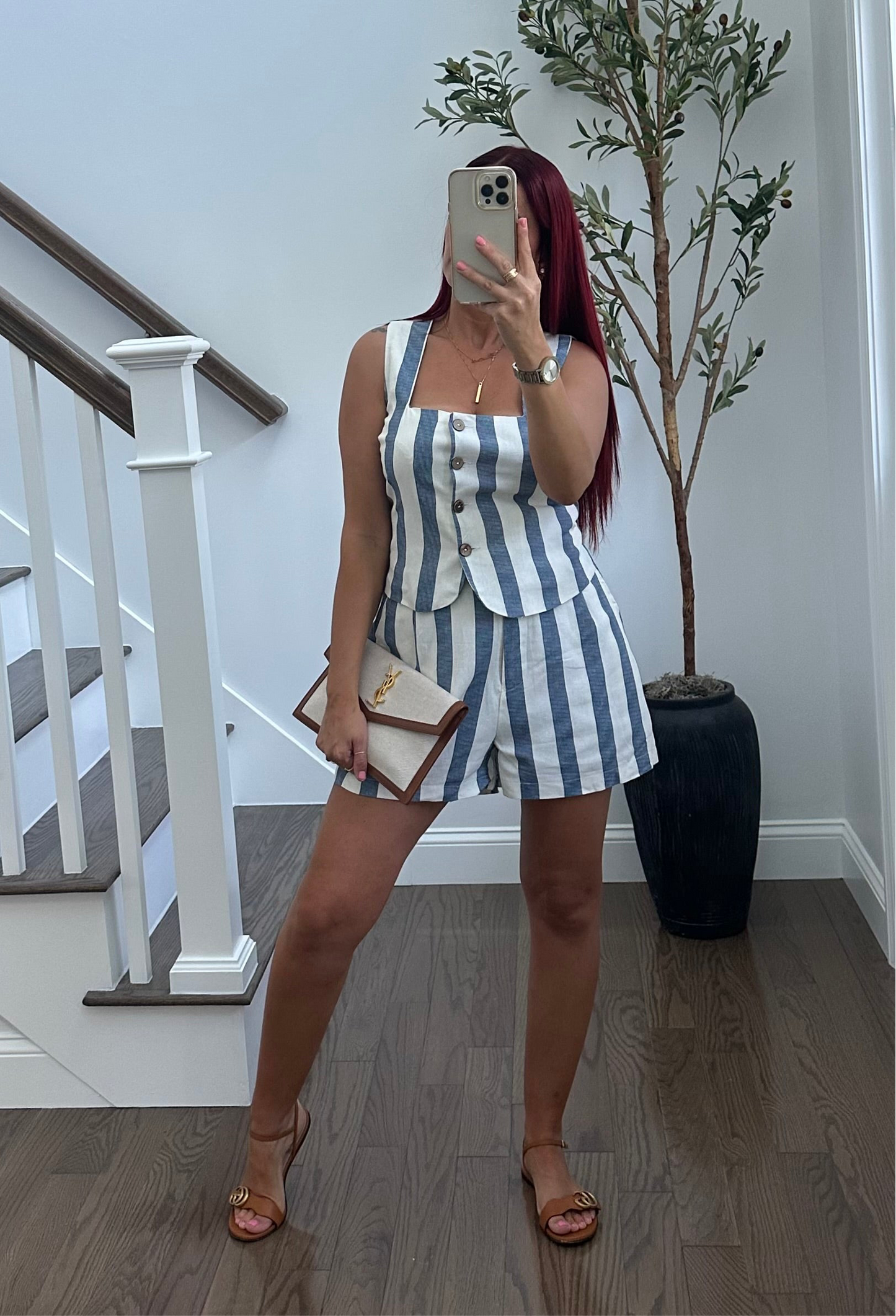 Stripped shorts set