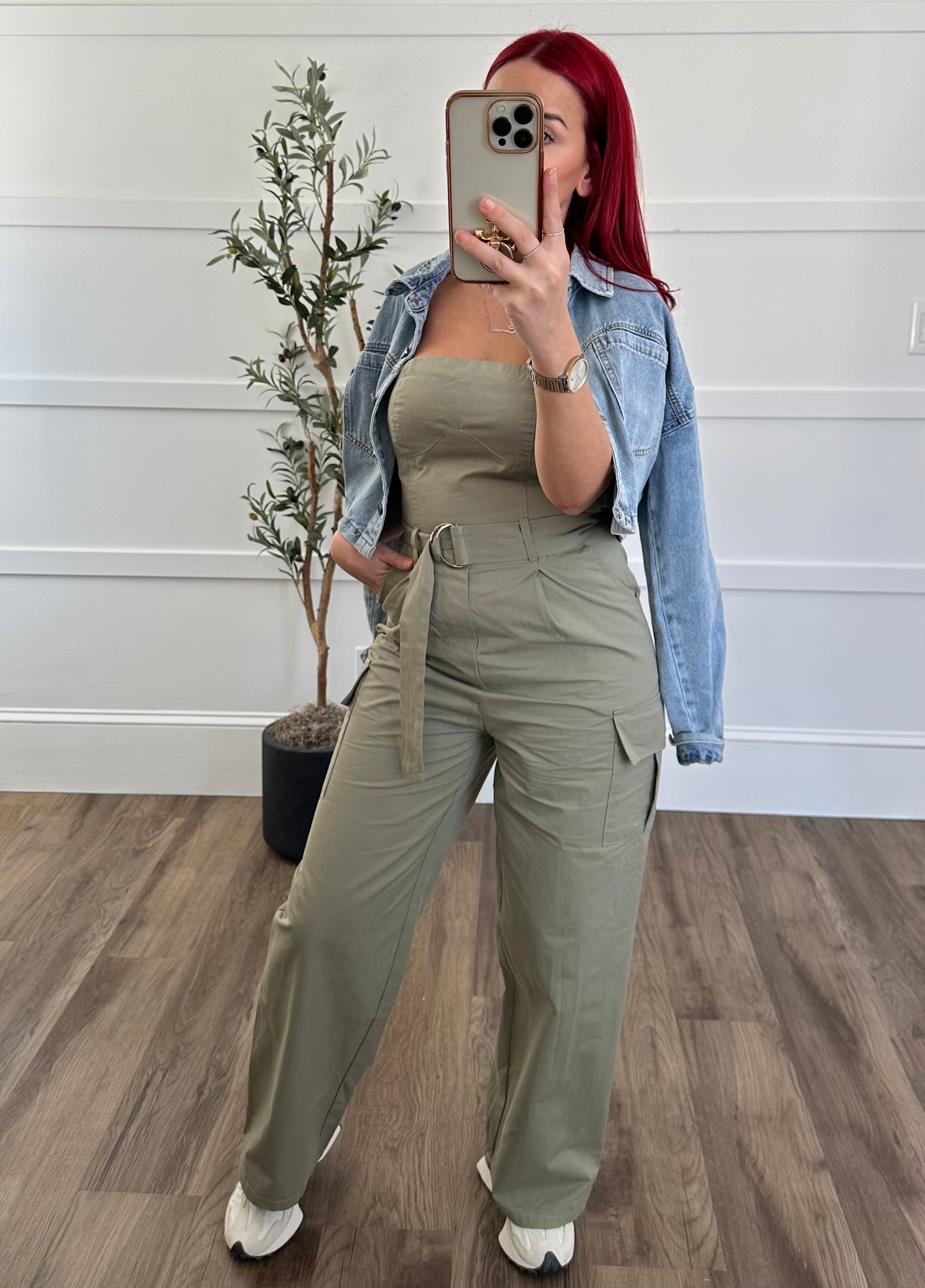 Hazel Strapless cargo Jumpsuit