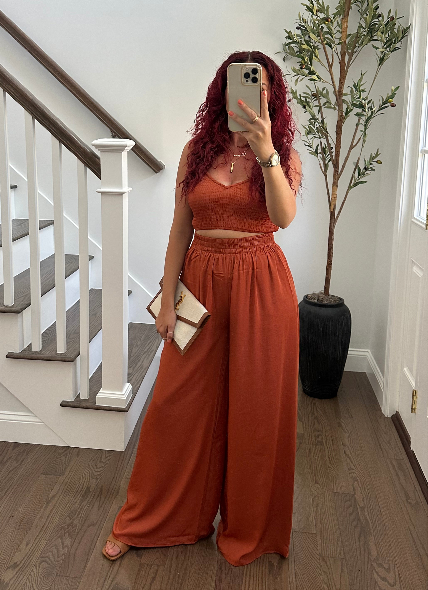 Pant and Smocked Top set