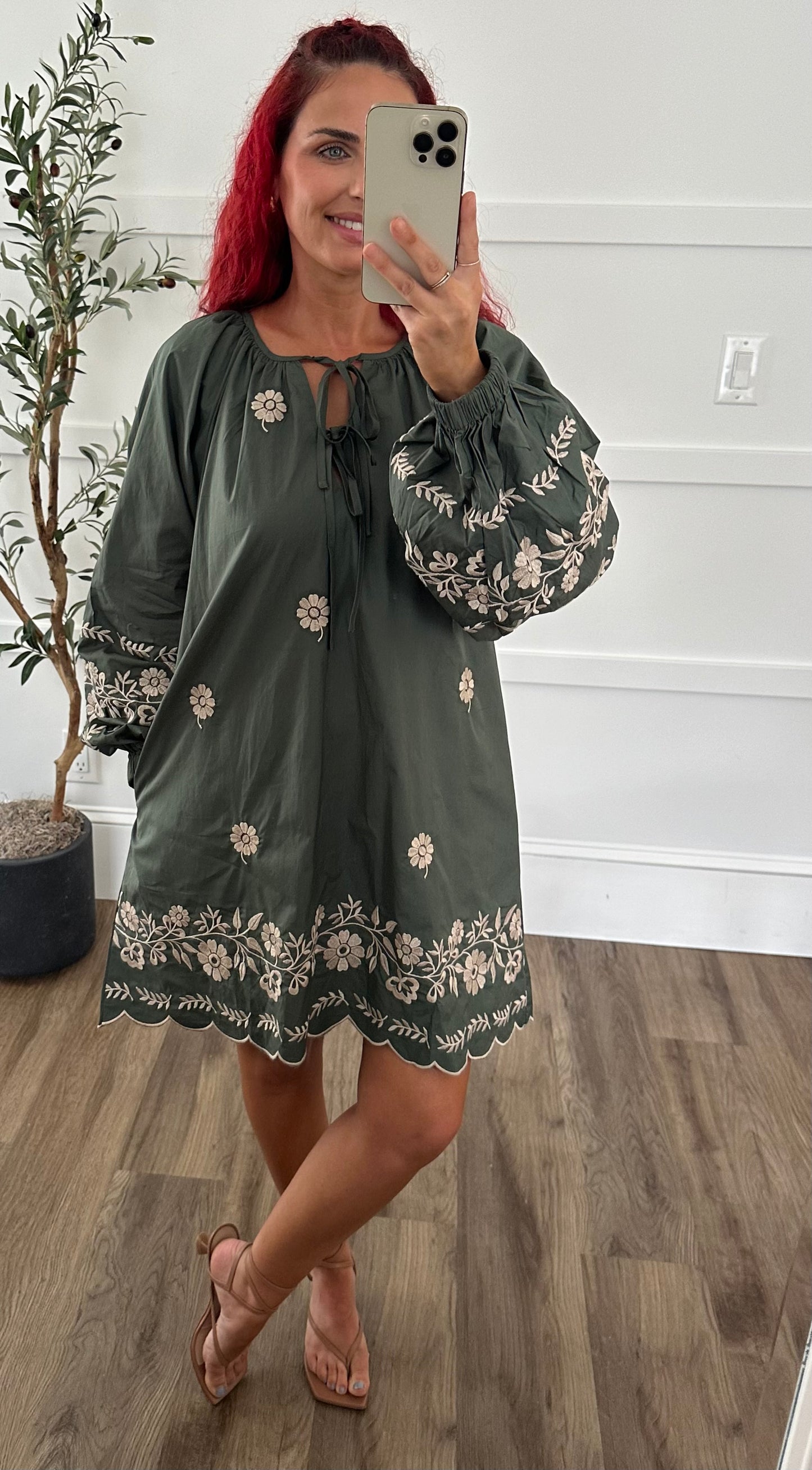 OVERSIZED Embroidered Floral Dress