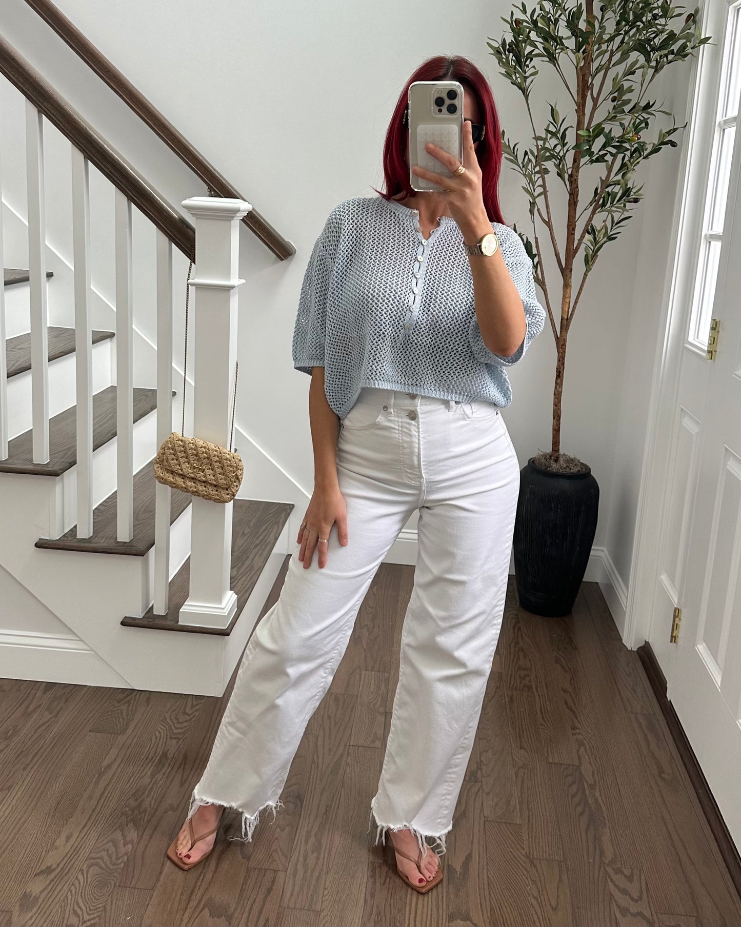Powder Blue Knit Top