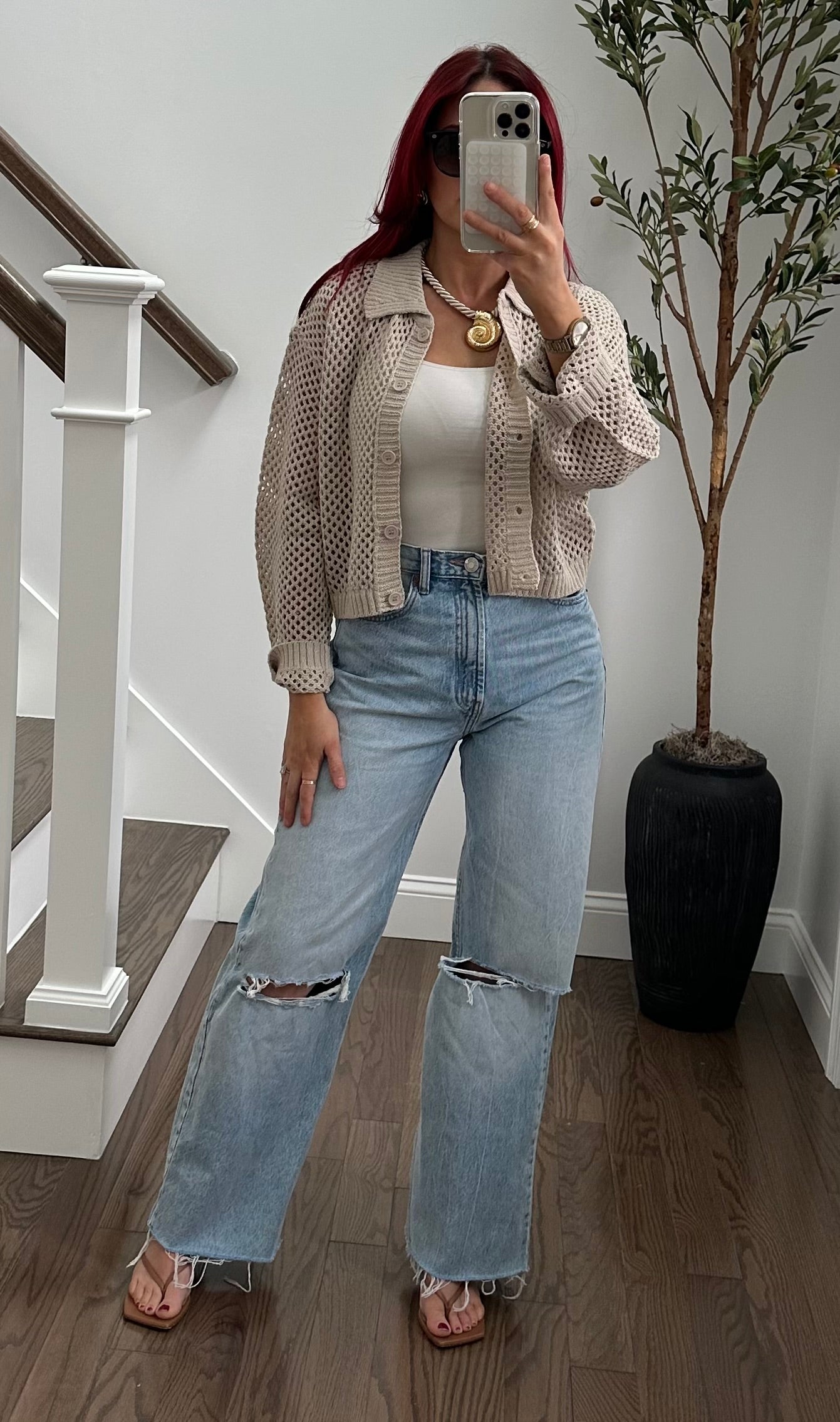 Tan Knit Cardigan