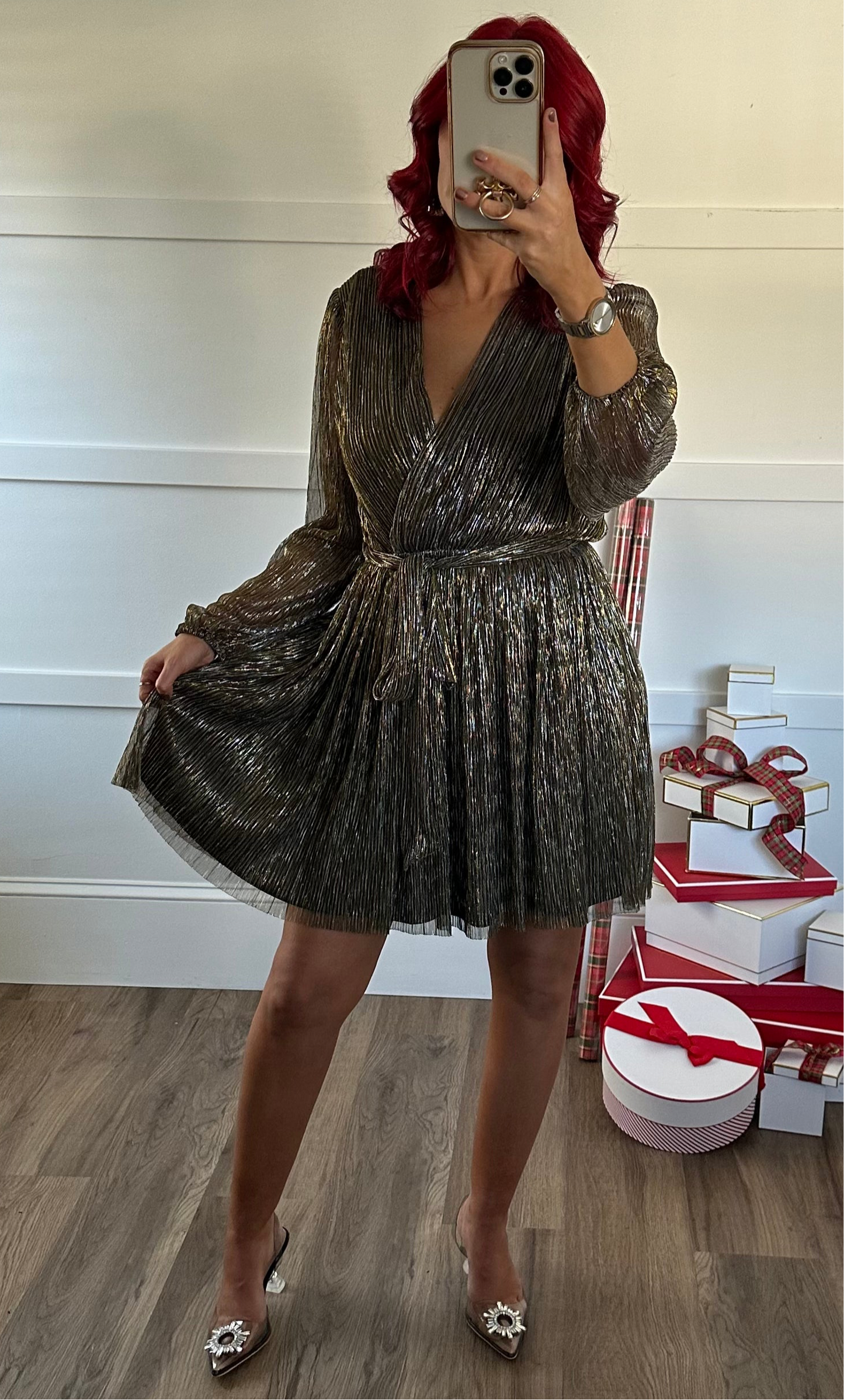 Lisandra Mixed Metallics Dress