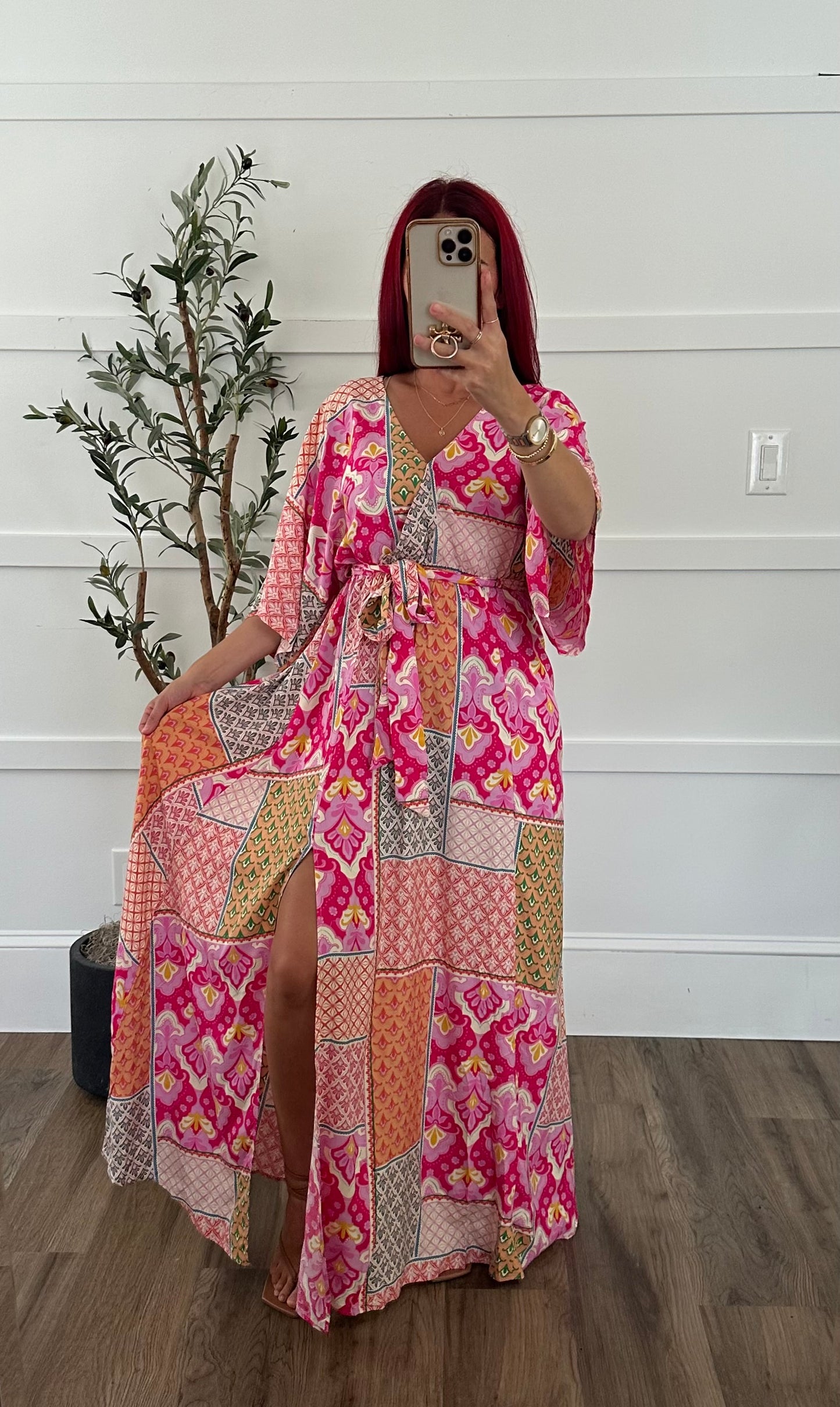 Kimono Sleeve Maxi Dress