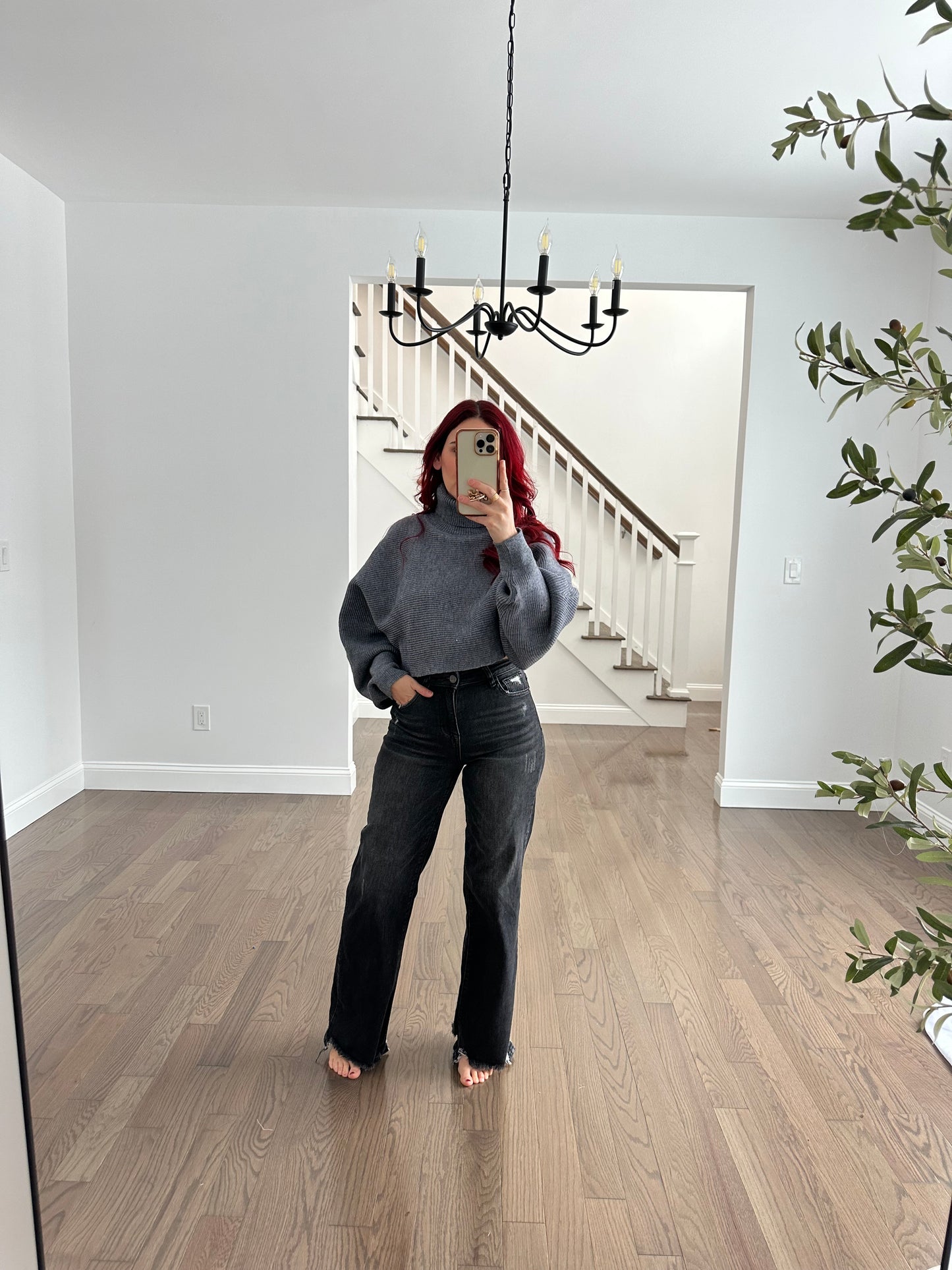 Gray Turtleneck Sweater