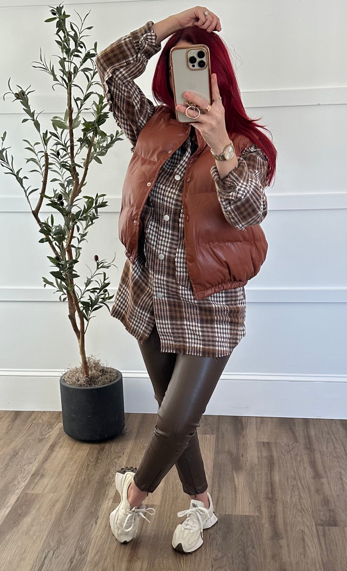 Camel Plaid Shacket