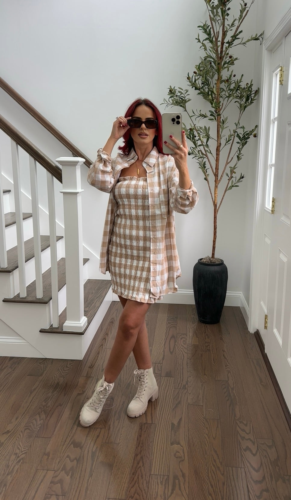 TWO Piece Plaid Dress