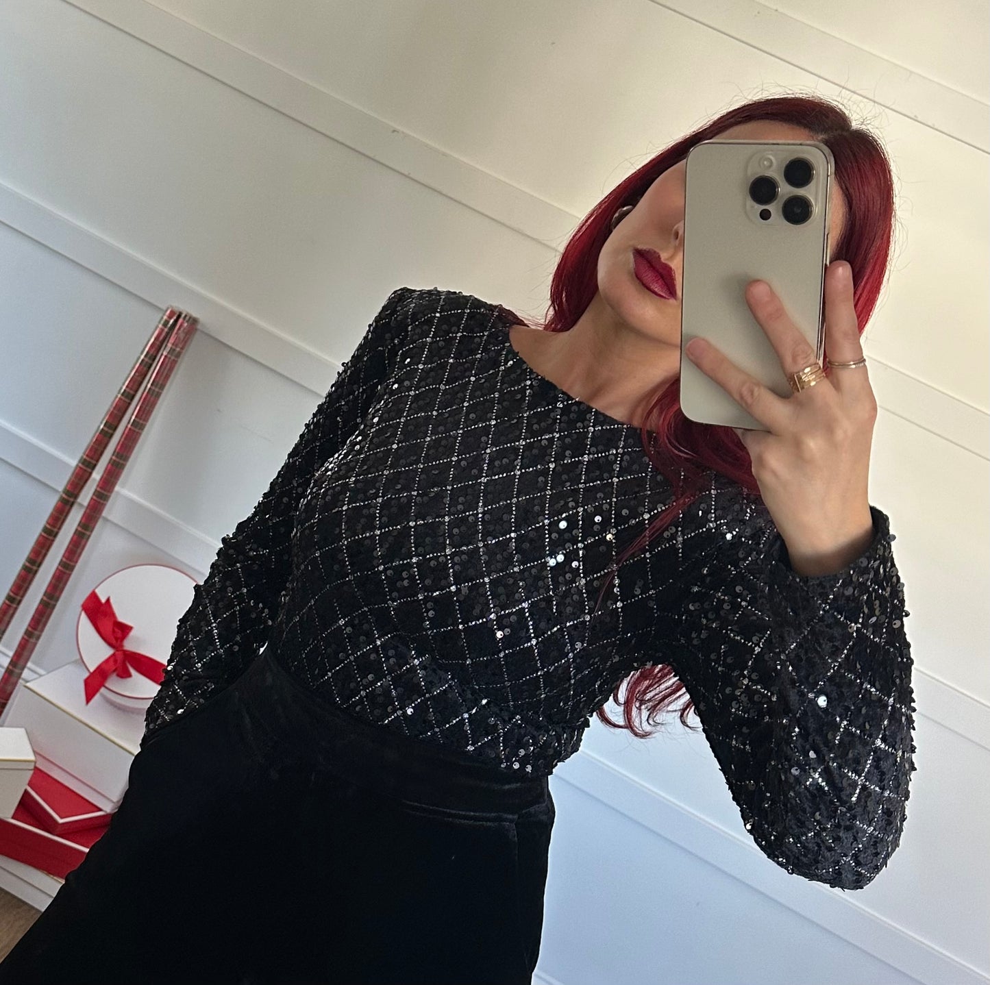 Silver Sequins Bodysuit