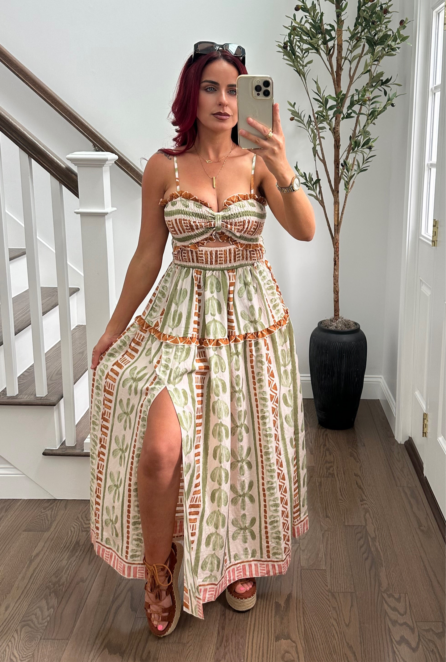 Smocked top maxi dress