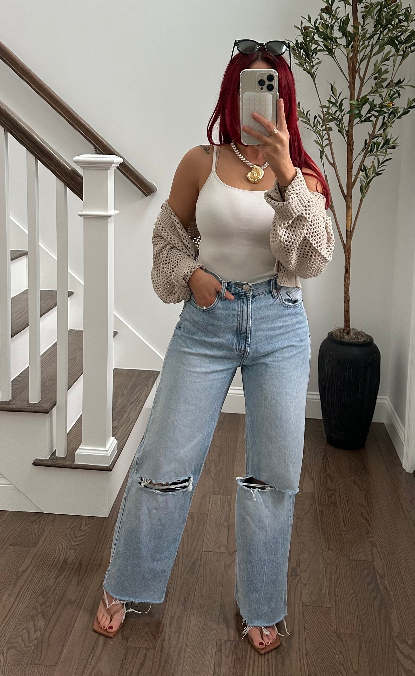 Tan Knit Cardigan