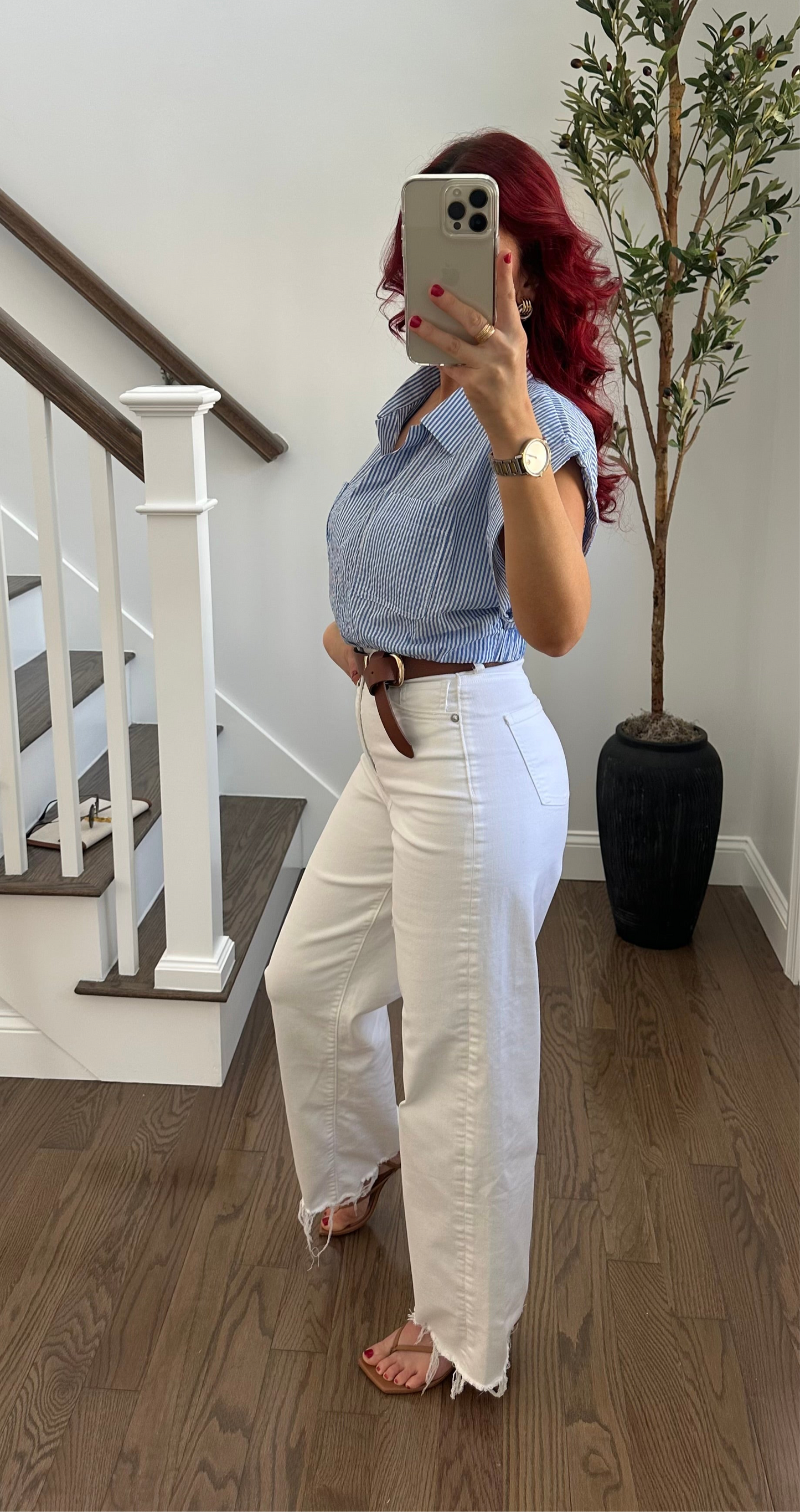 Striped cropped top