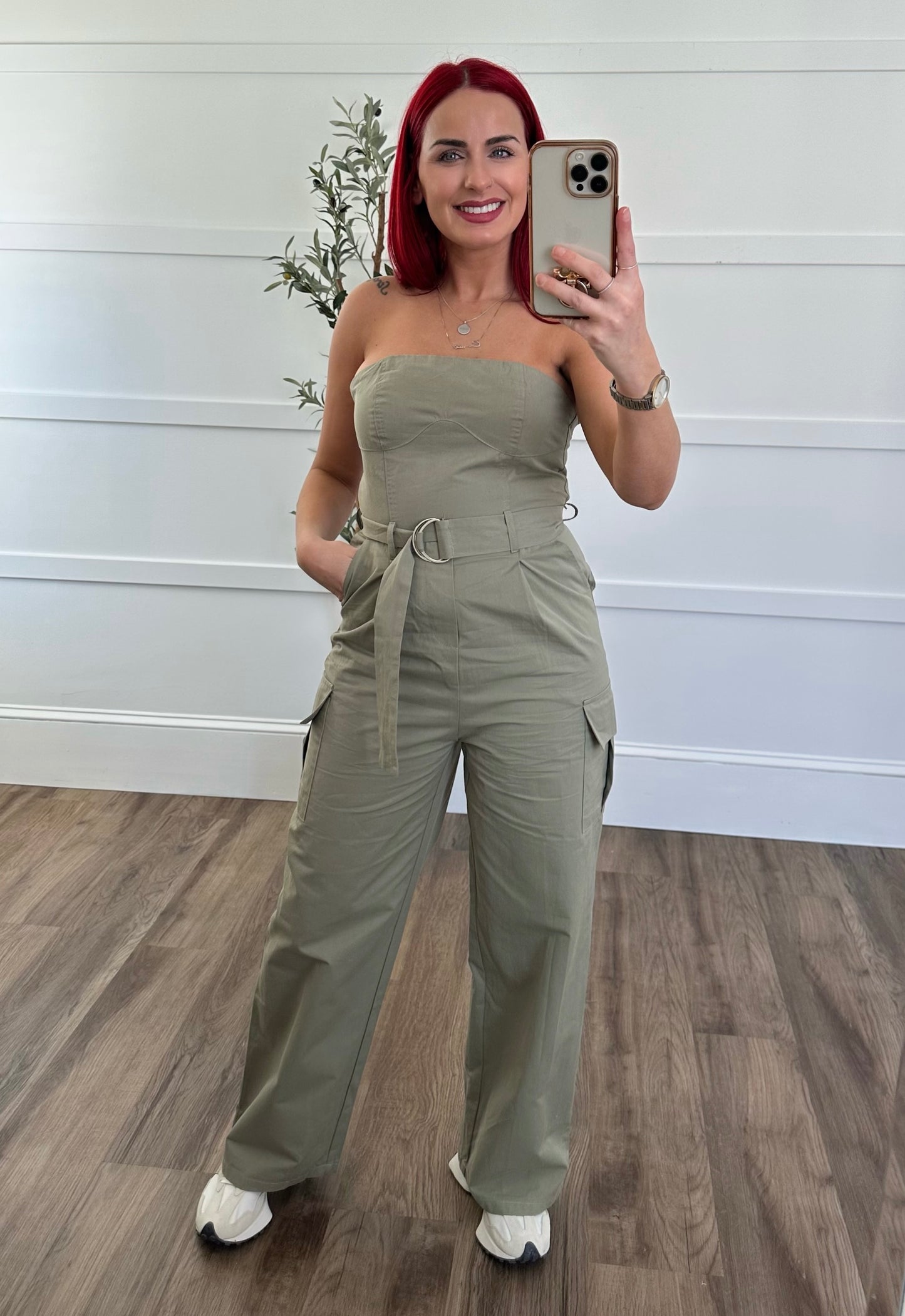 Hazel Strapless cargo Jumpsuit