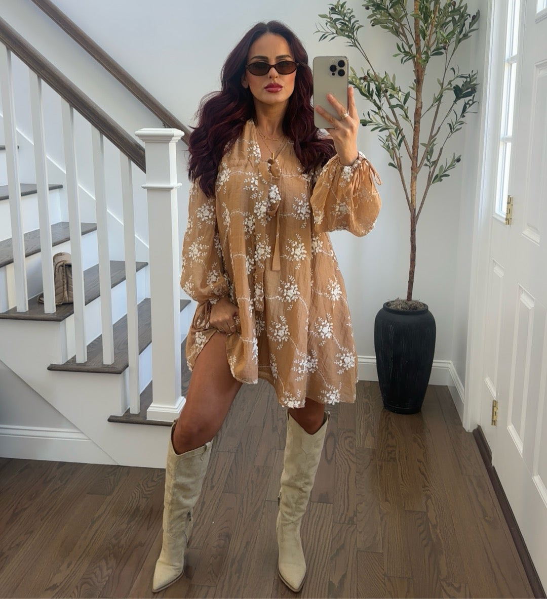 Flowy 3D Lace Flower Dress