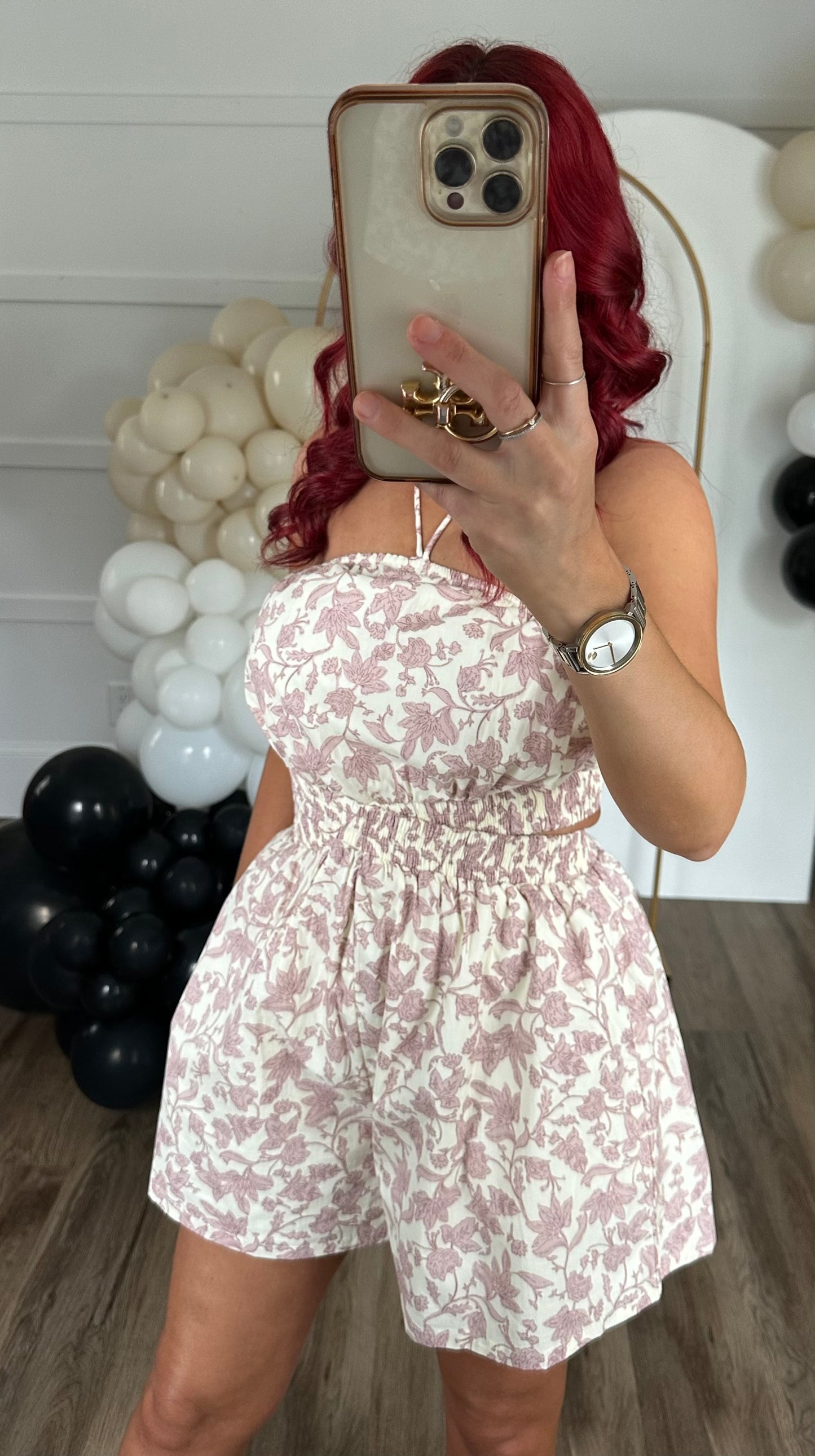 Floral Print Cut Out Romper