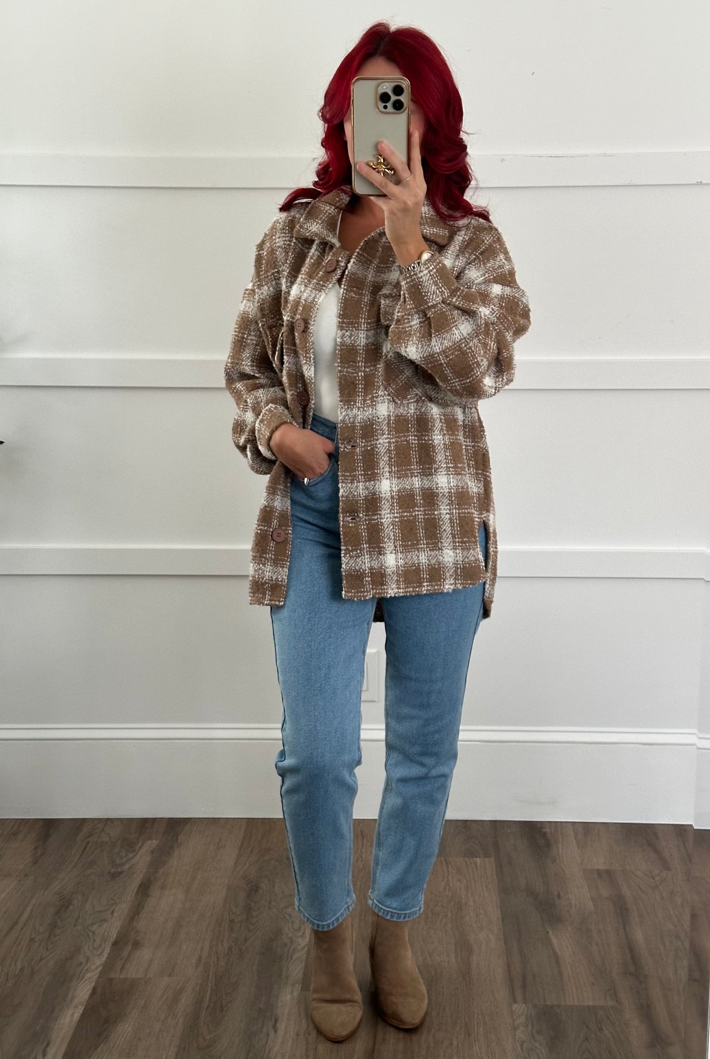 Farrah Teddy Plaid Jacket