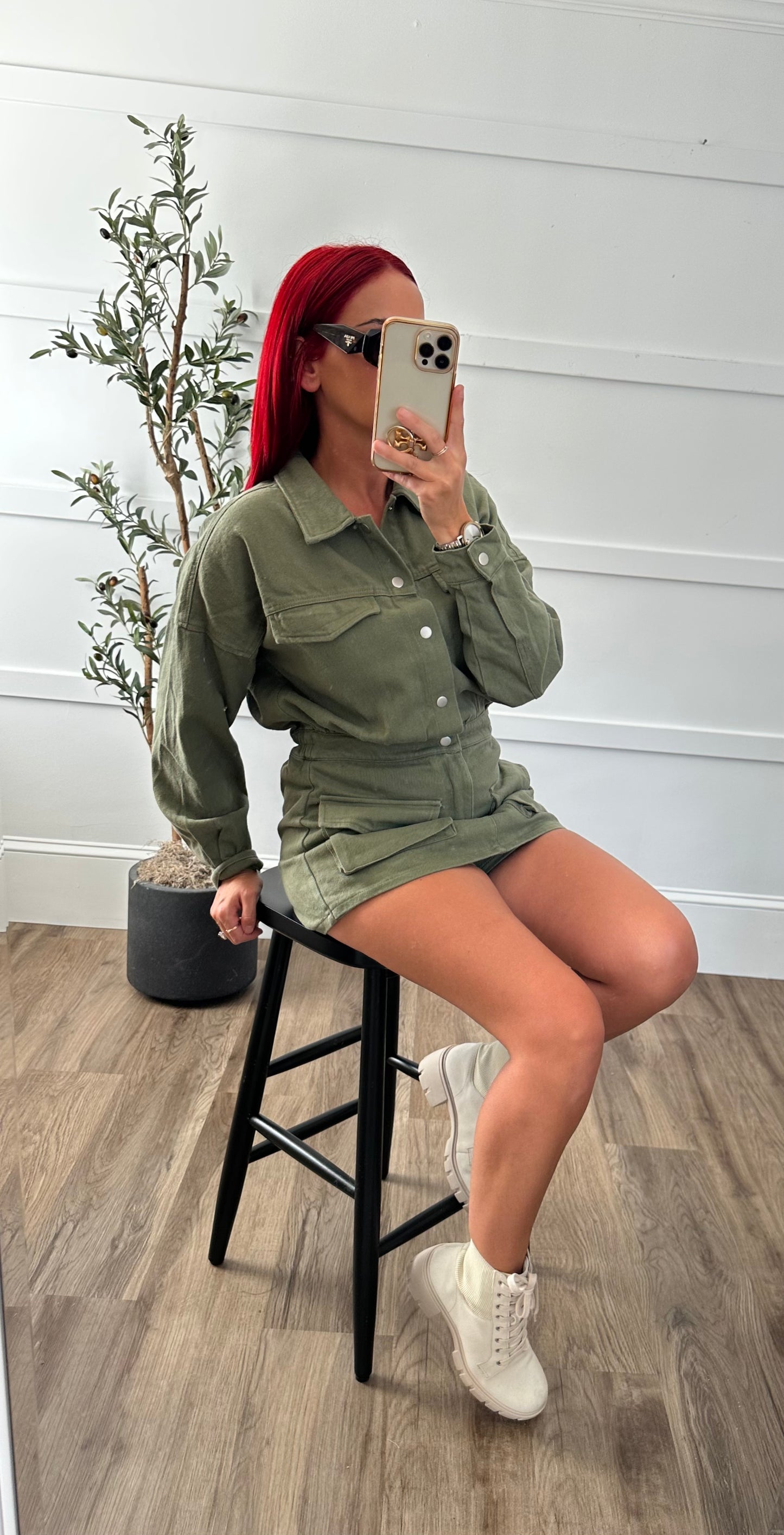 Sophie Olive Cargo Skort