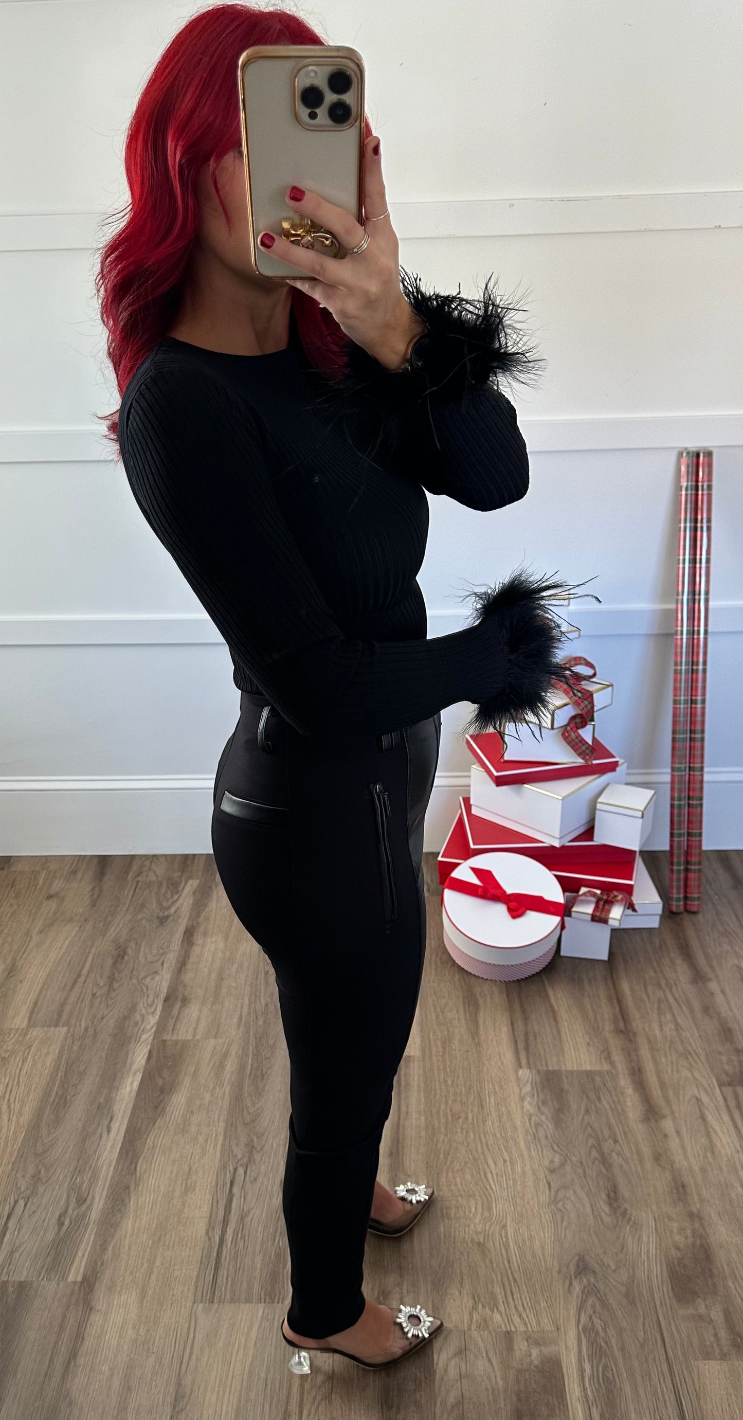 Hannah Feather Sleeve Top