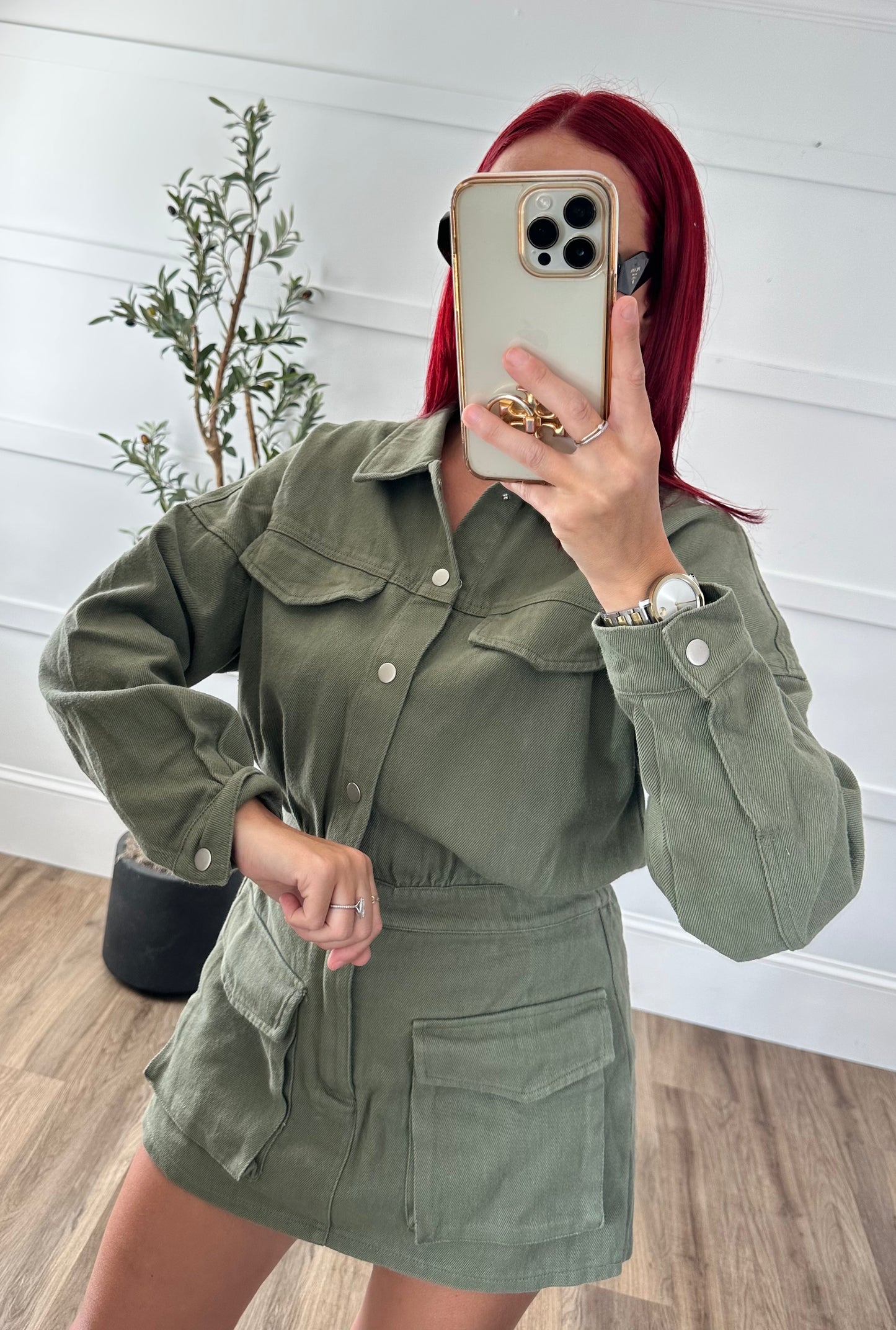 Sophie Olive Cargo Skort