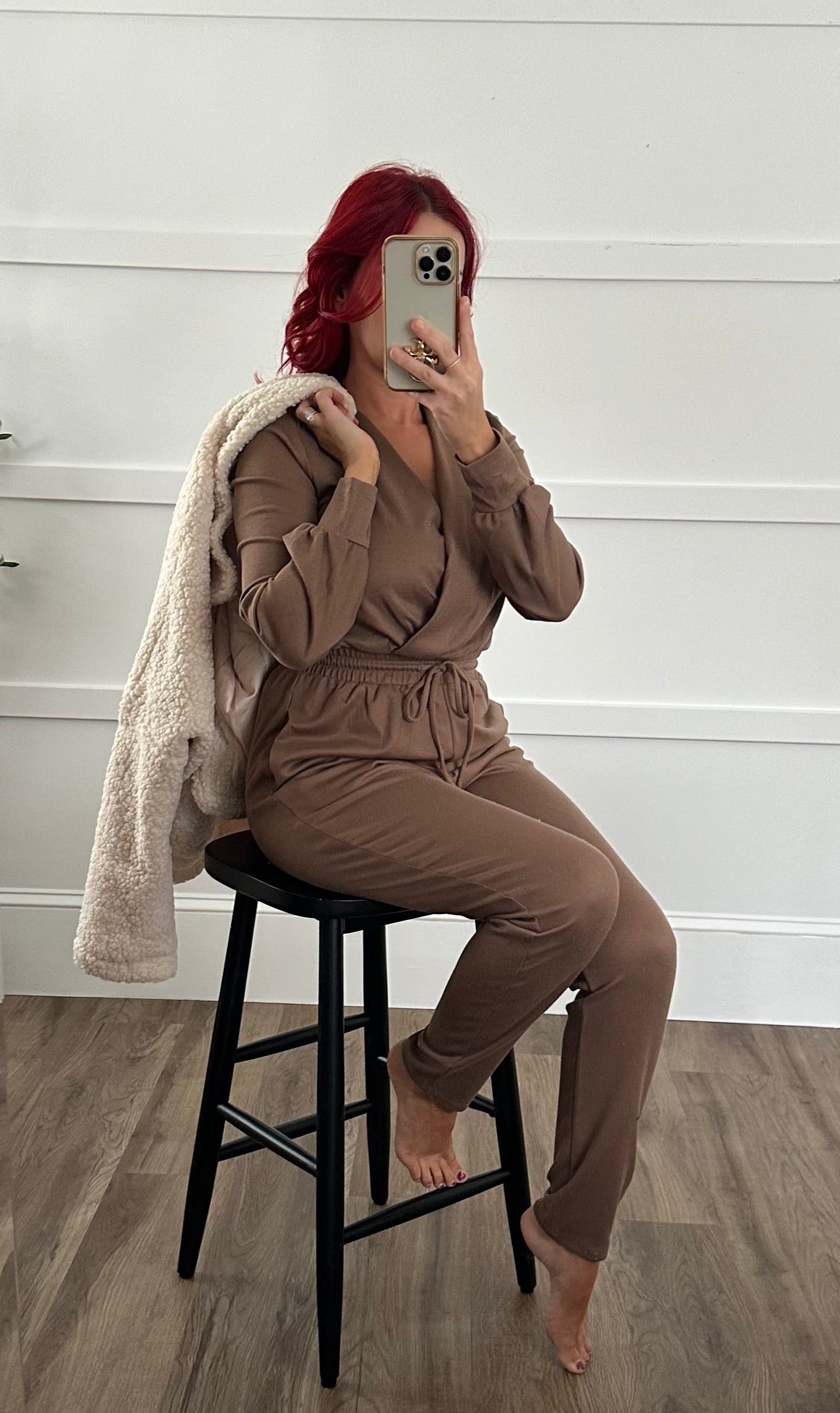 Tan Marta Tie Waist Jumpsuit