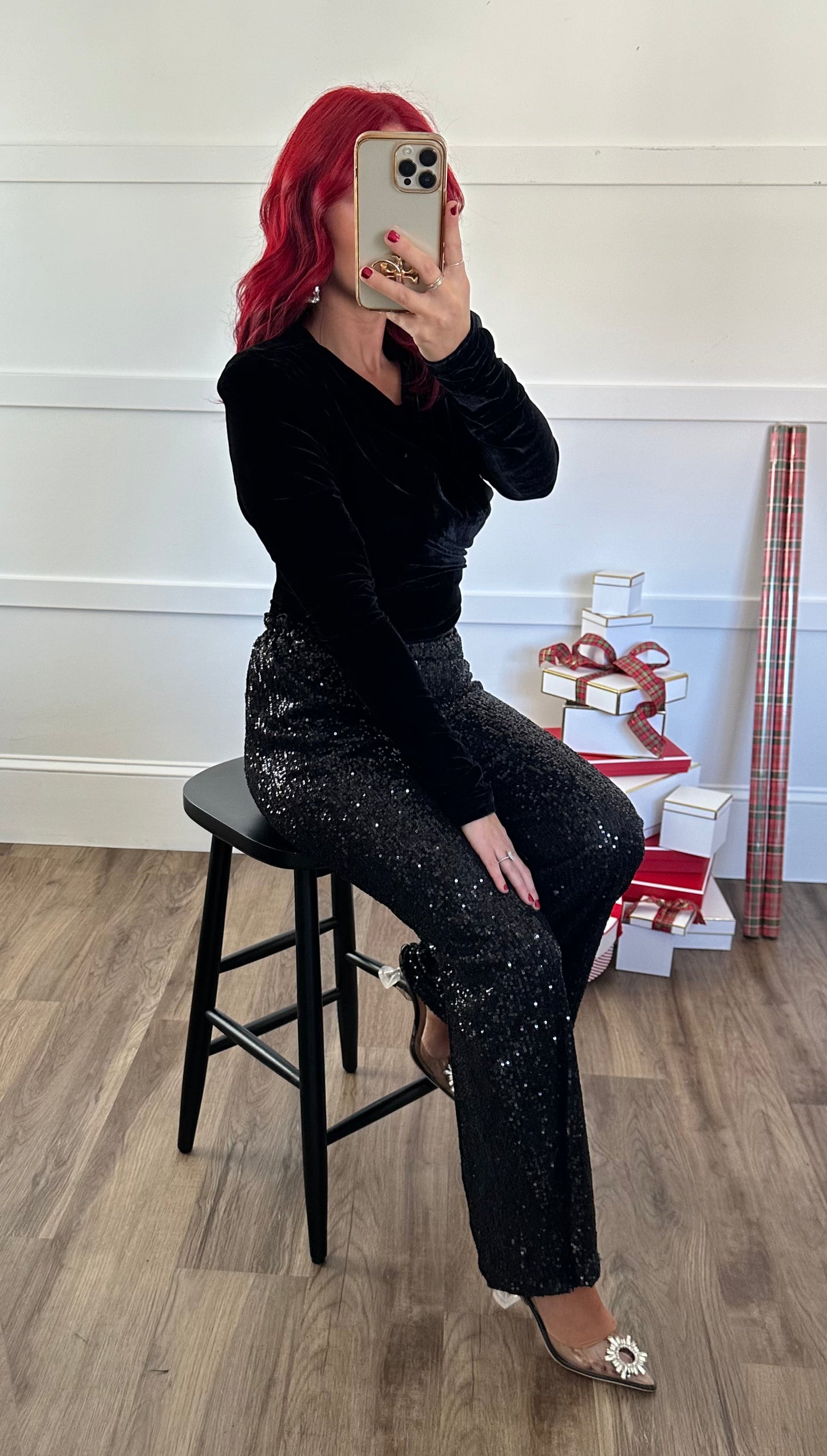 Aura High Waisted Sequin Pants