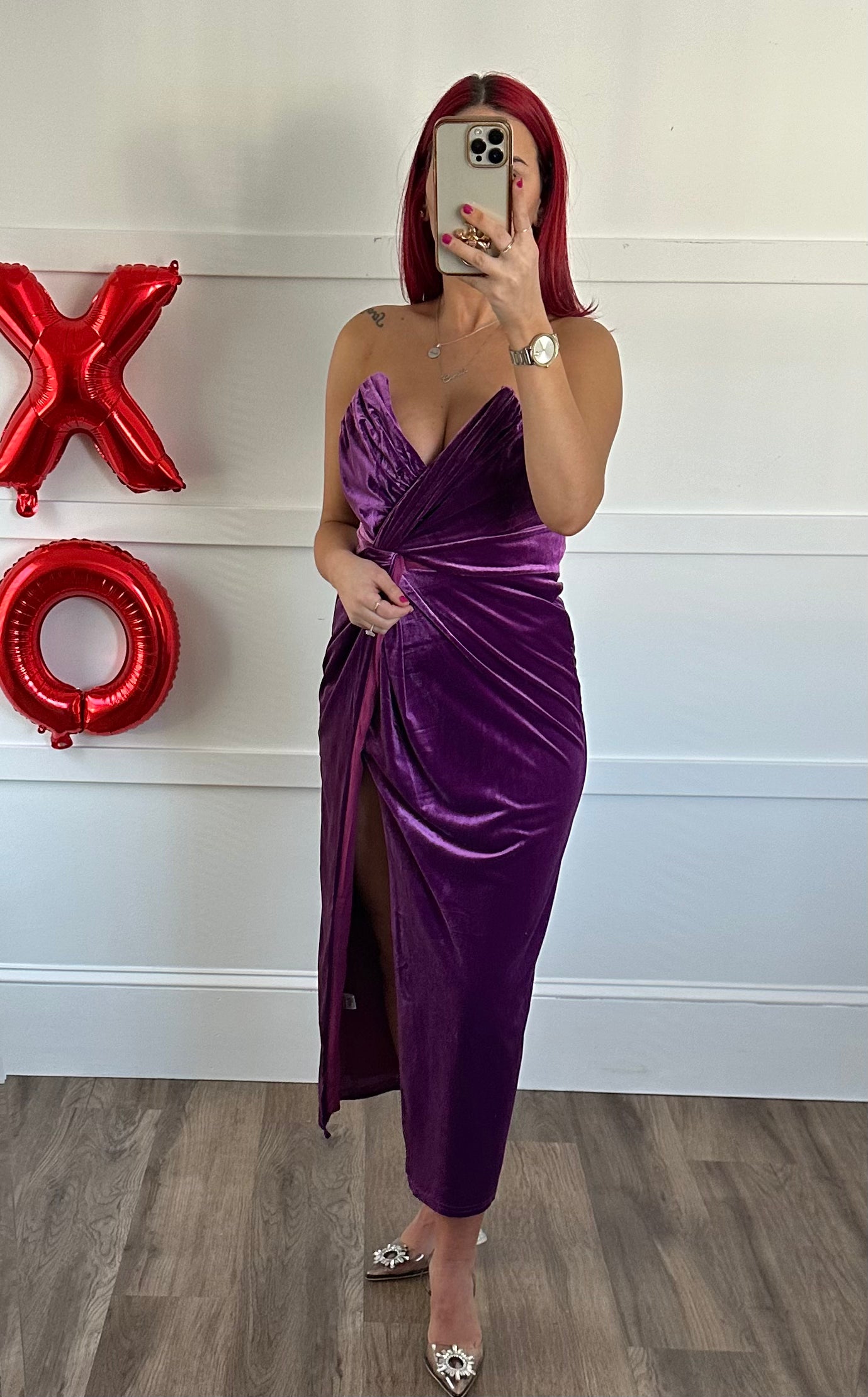 Strapless velvet Dress