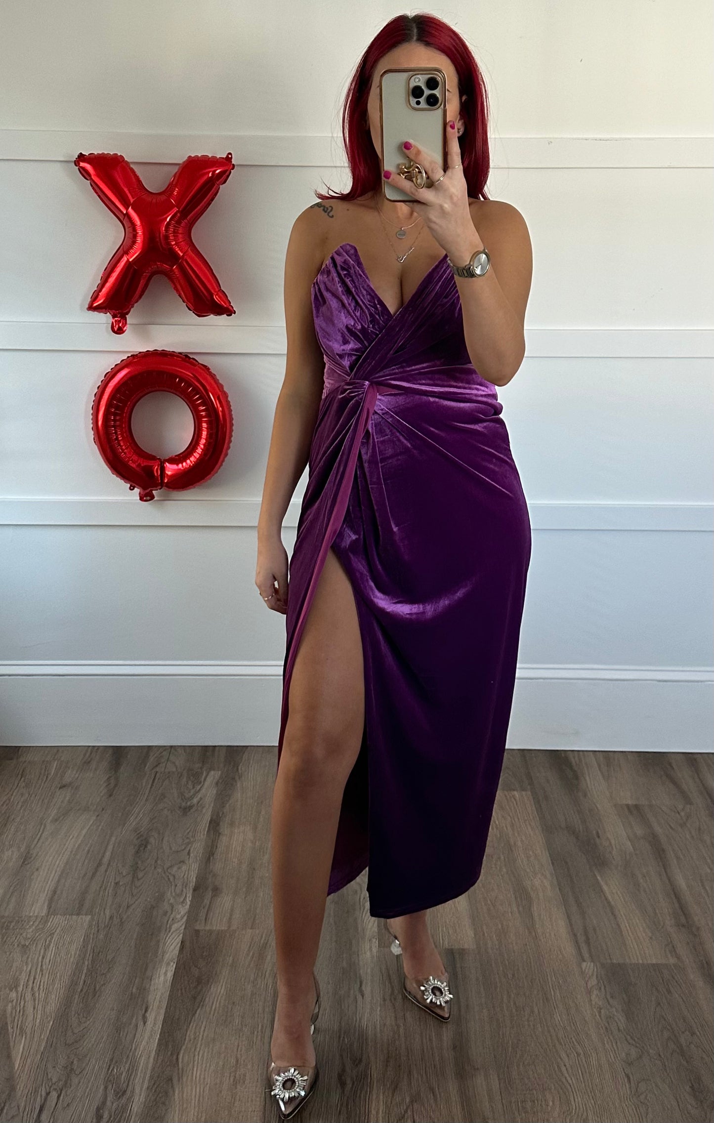 Strapless velvet Dress