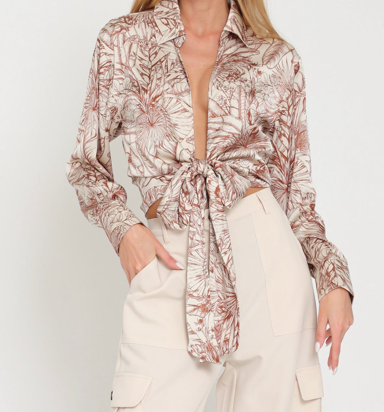 Scarlet Tie Front Top
