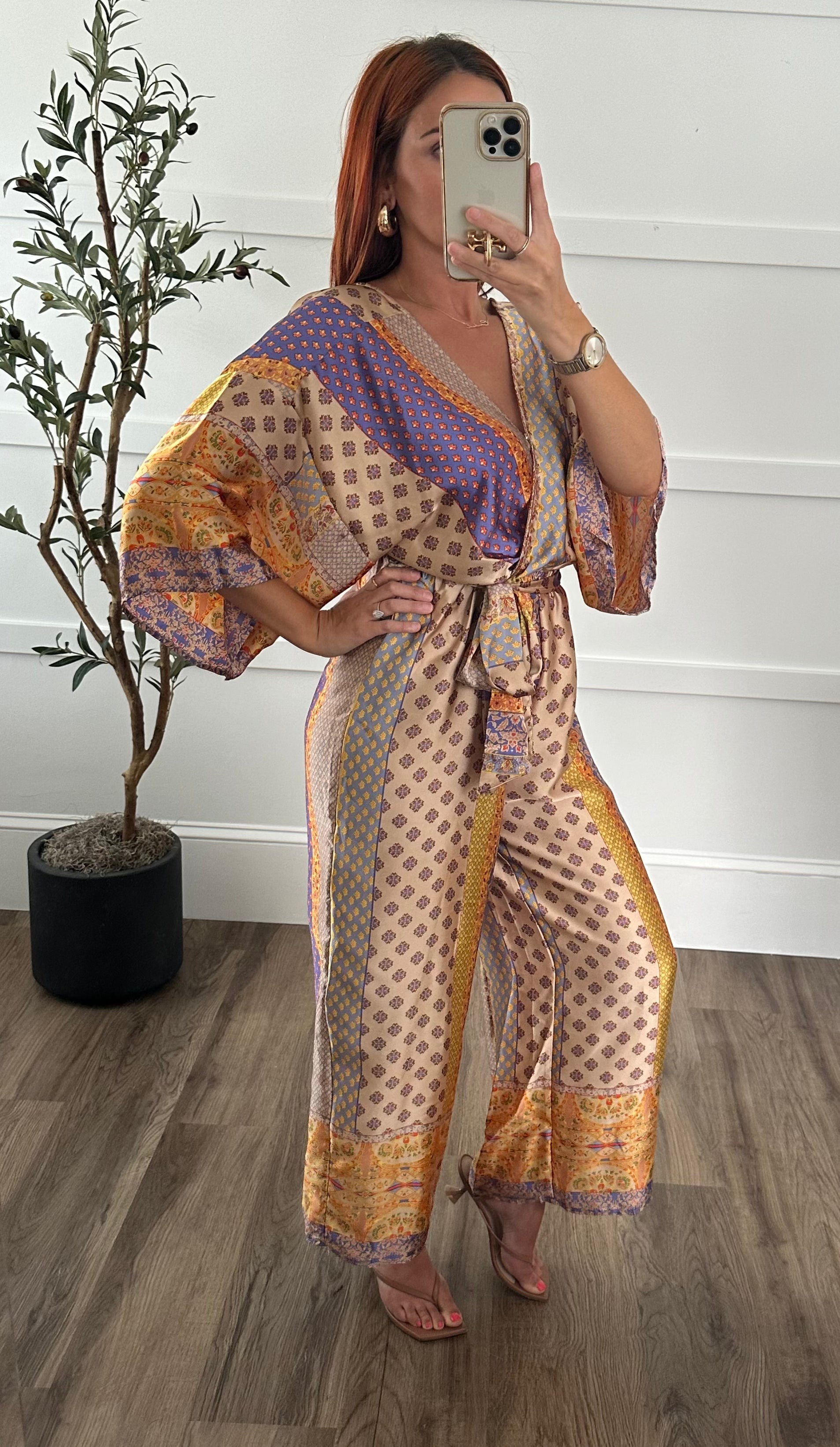 Jumpsuit with kimono hotsell
