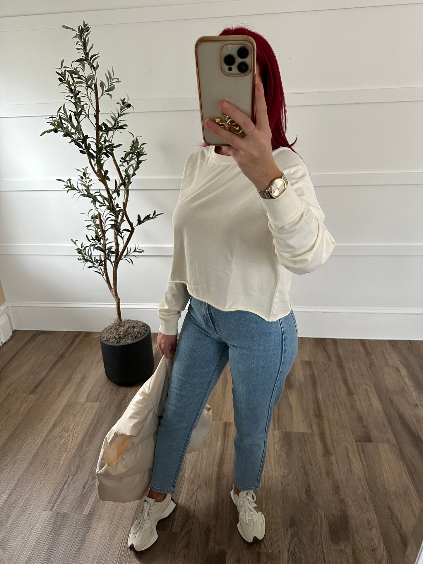 Basic long cropped top