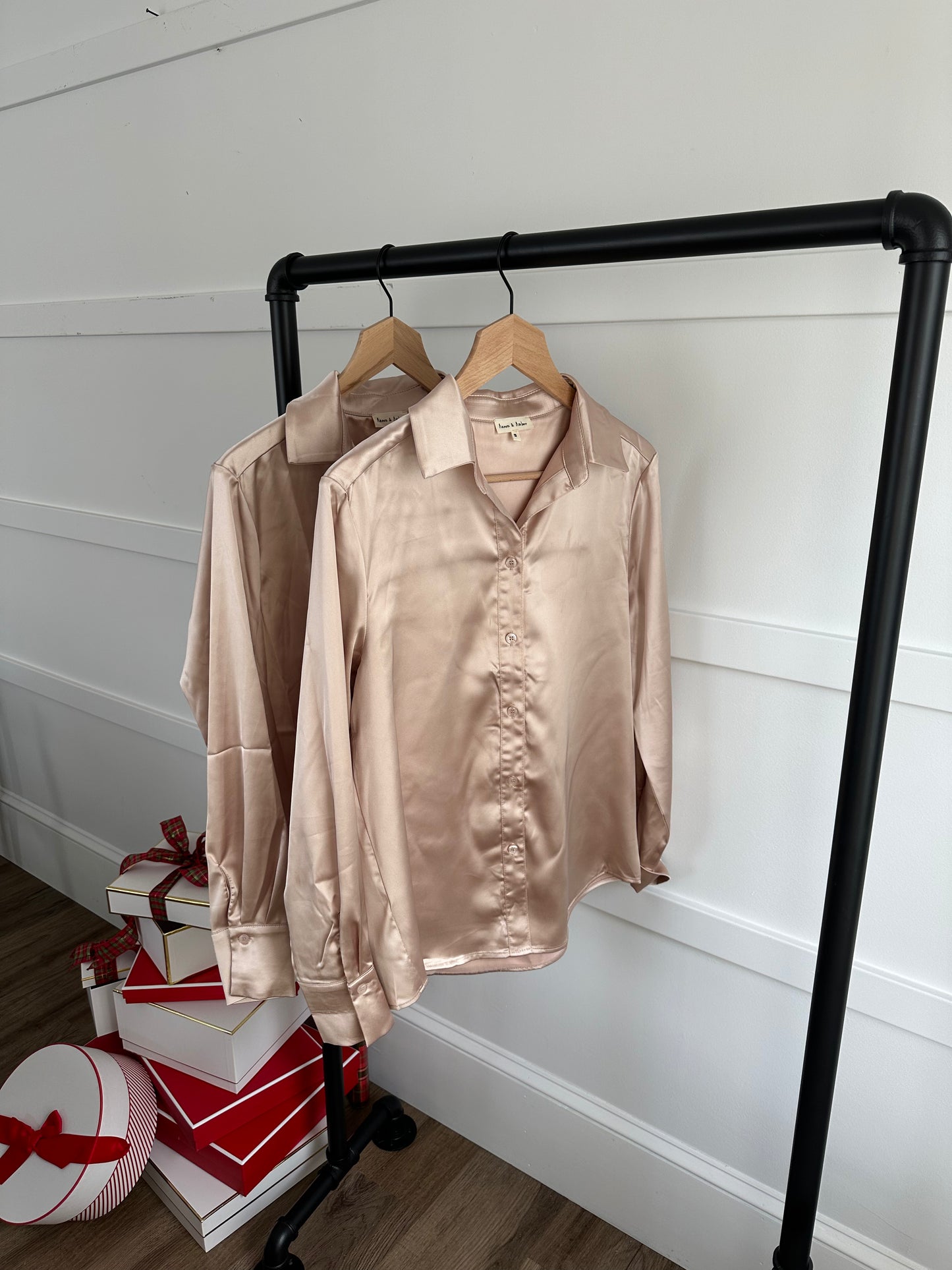 Isadora Satin Button Down