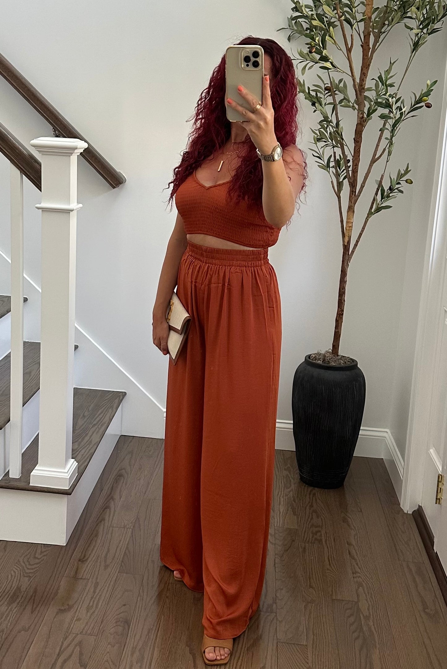 Pant and Smocked Top set