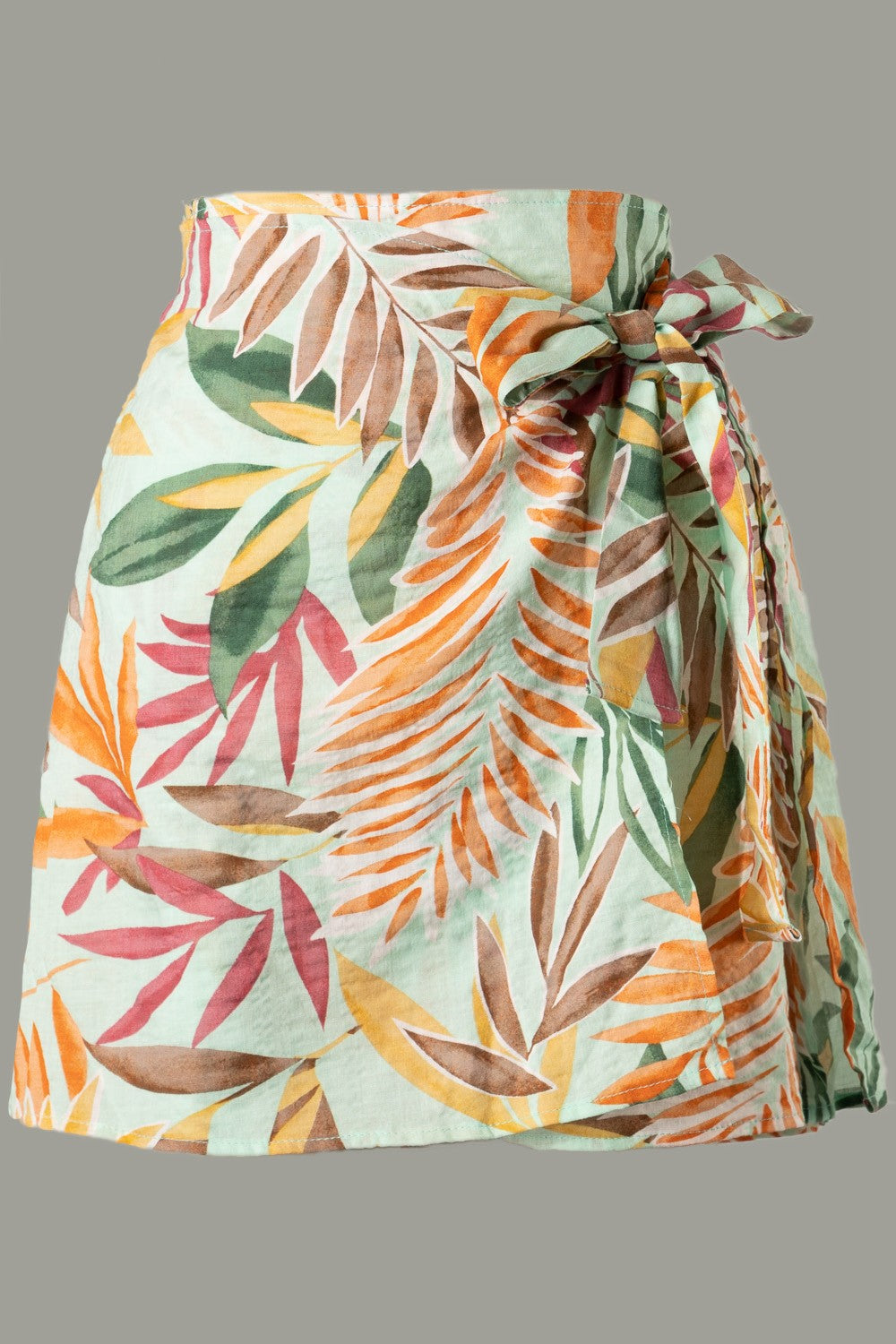 Tania Tropical Print Wrap Skirt in