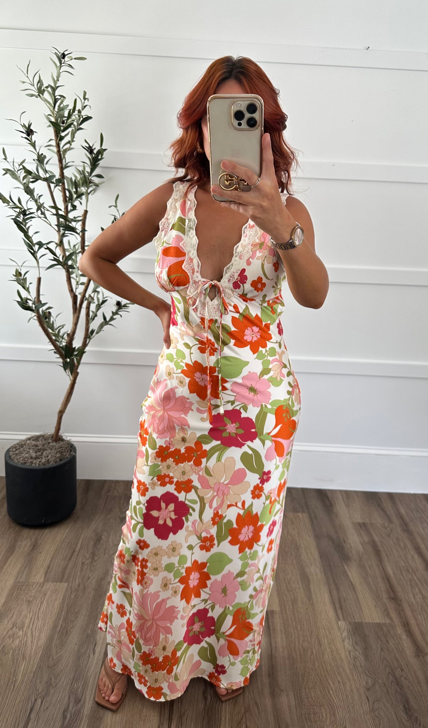 Kasie Satin Floral dress