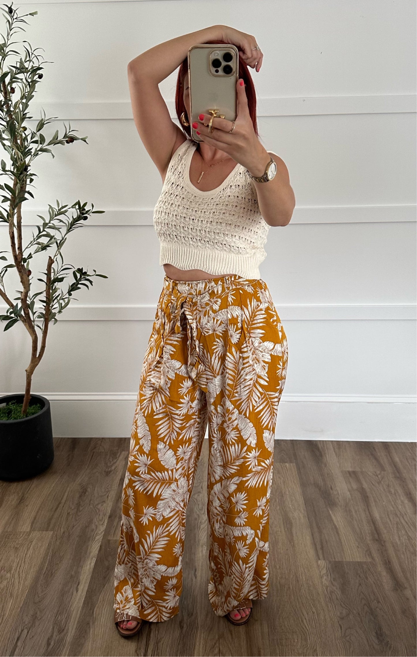 Julia Wide Leg Paperbag Pant